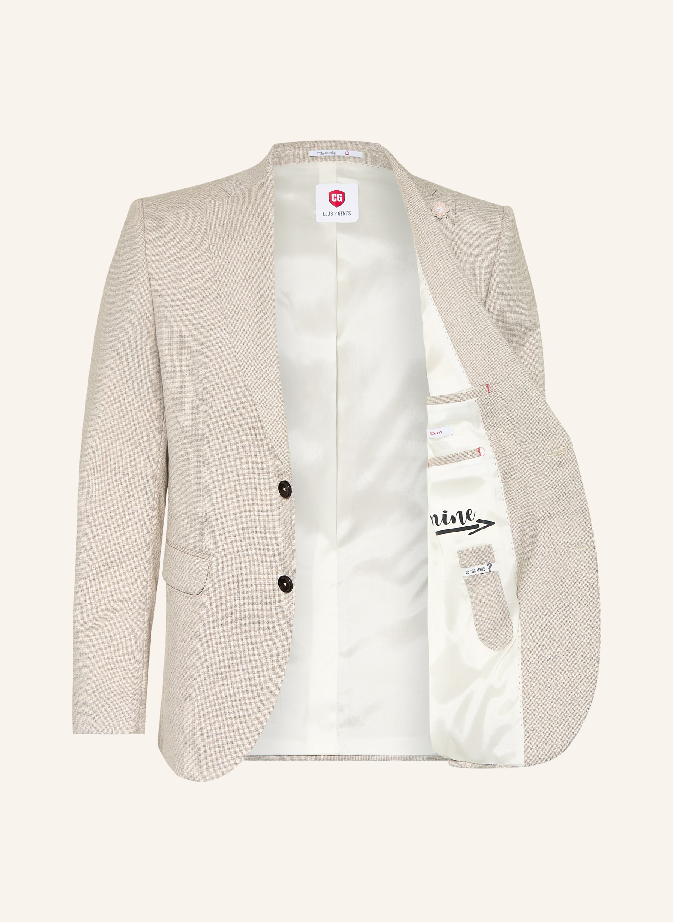 Thumbnail - Cg - Club Of Gents Anzugsakko Cg Paul Slim Fit beige