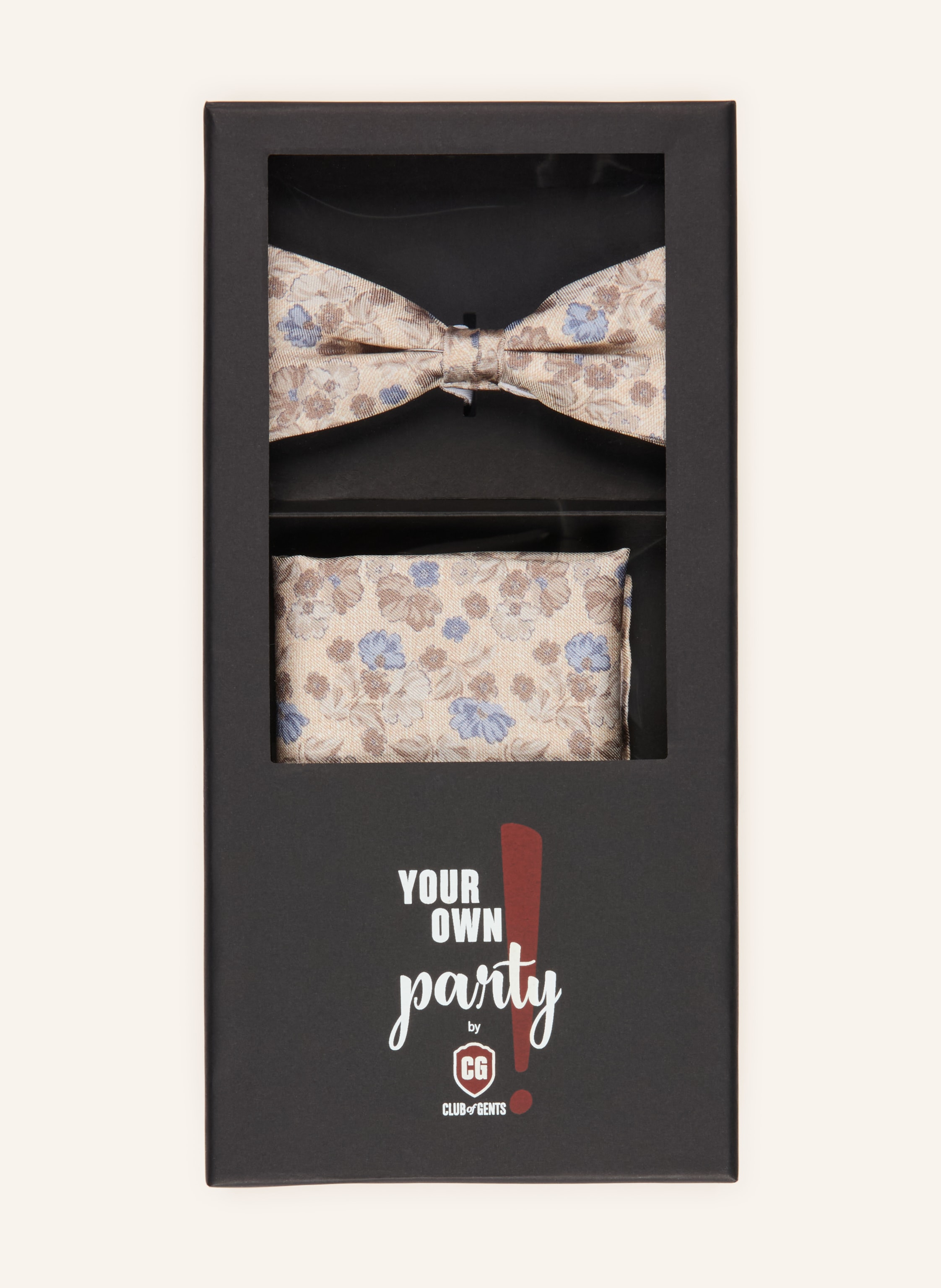 Thumbnail - Cg - Club Of Gents Set: Fliege Und Einstecktuch beige