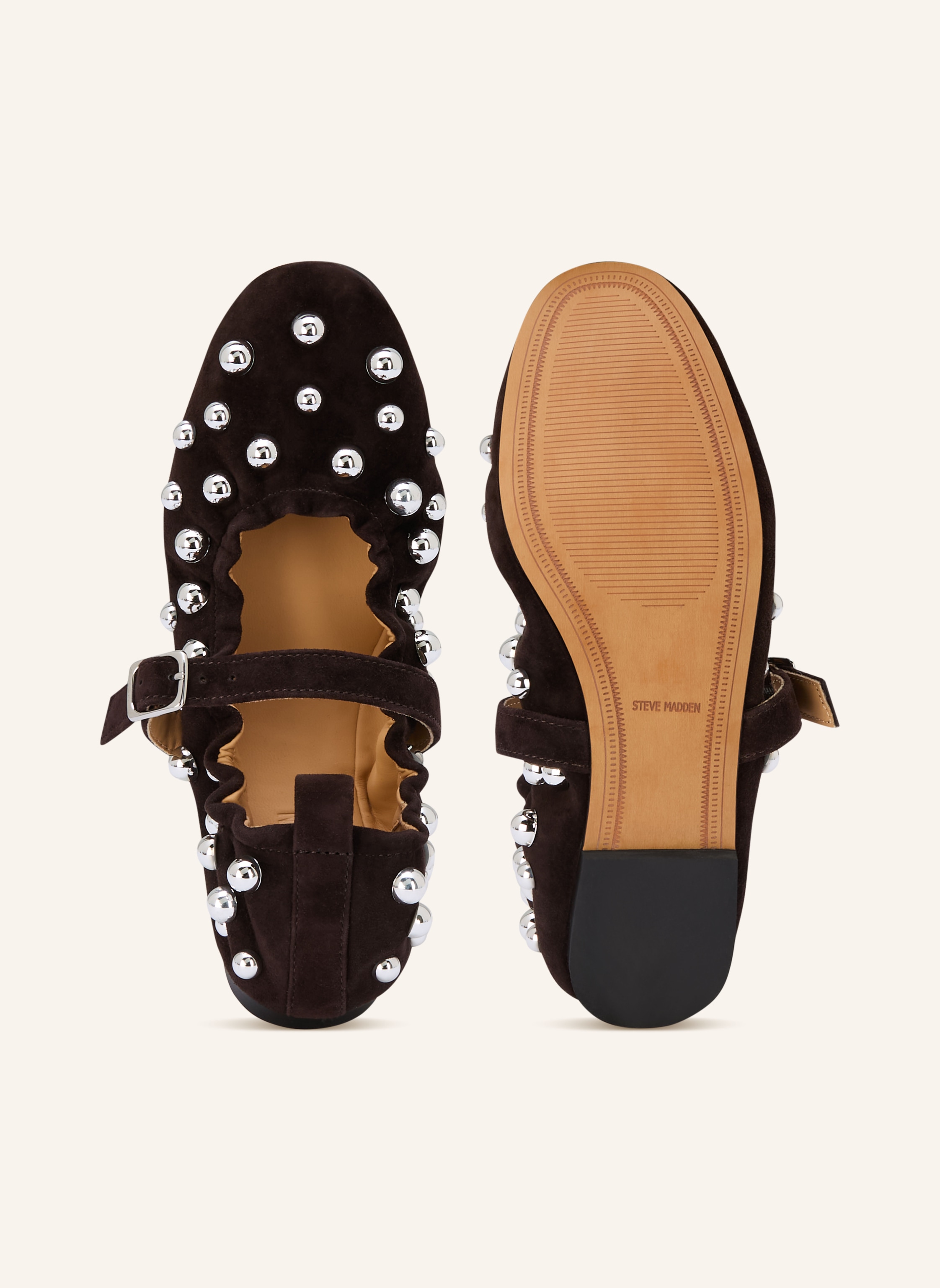 Thumbnail - Steve Madden Mary-Jane-Ballerinas Sunrays Mit Nieten braun