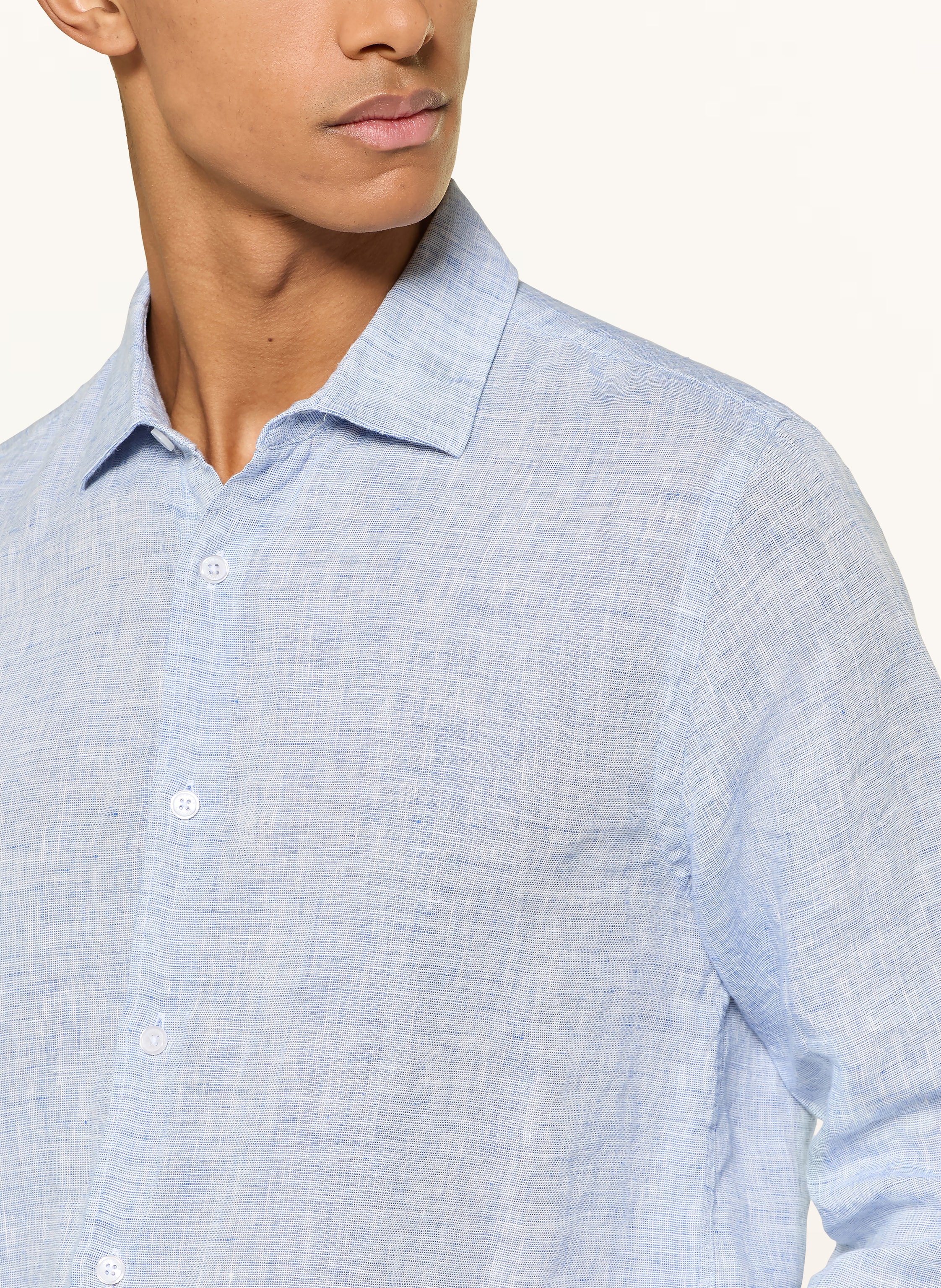 Thumbnail - Orlebar Brown Leinenhemd Giles Slim Fit blau