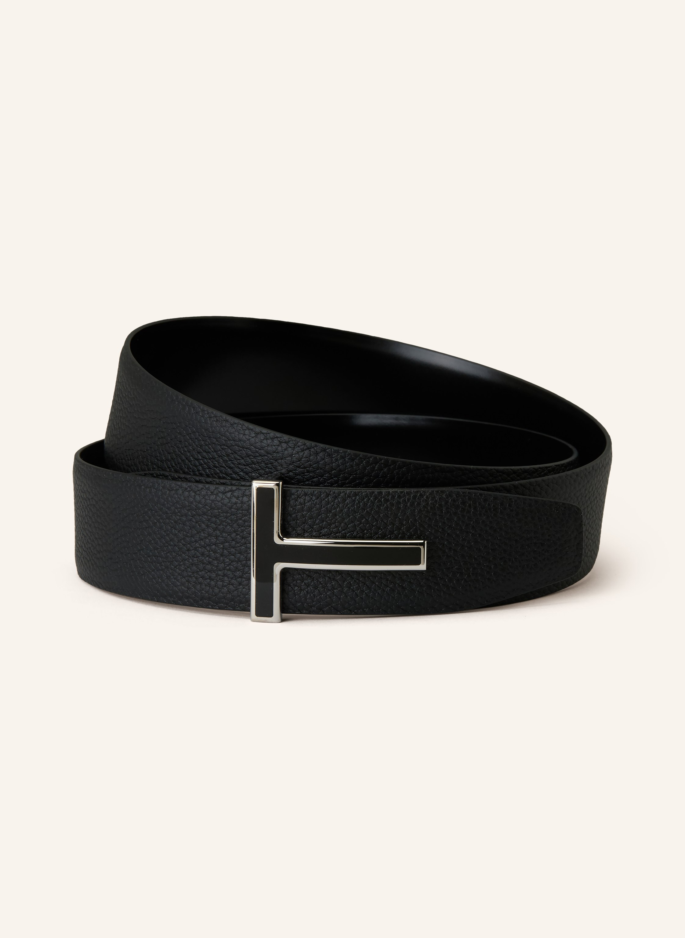 Tom Ford Tom Ford Ledergürtel Zum Wenden schwarz in SCHWARZ / SILBER