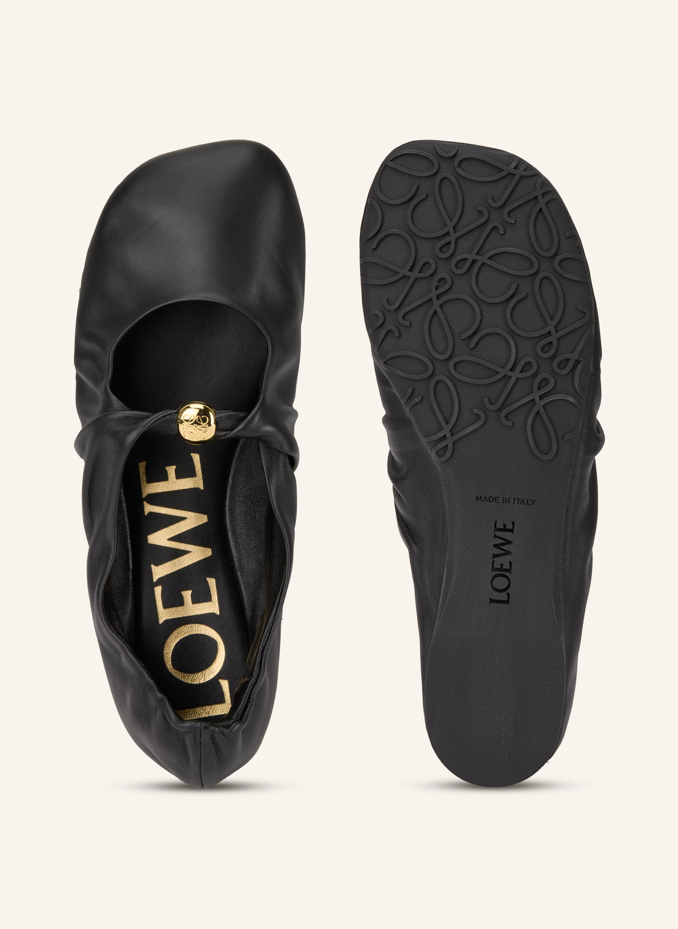 Thumbnail - Loewe Mary-Jane-Ballerinas Pebble Soft schwarz