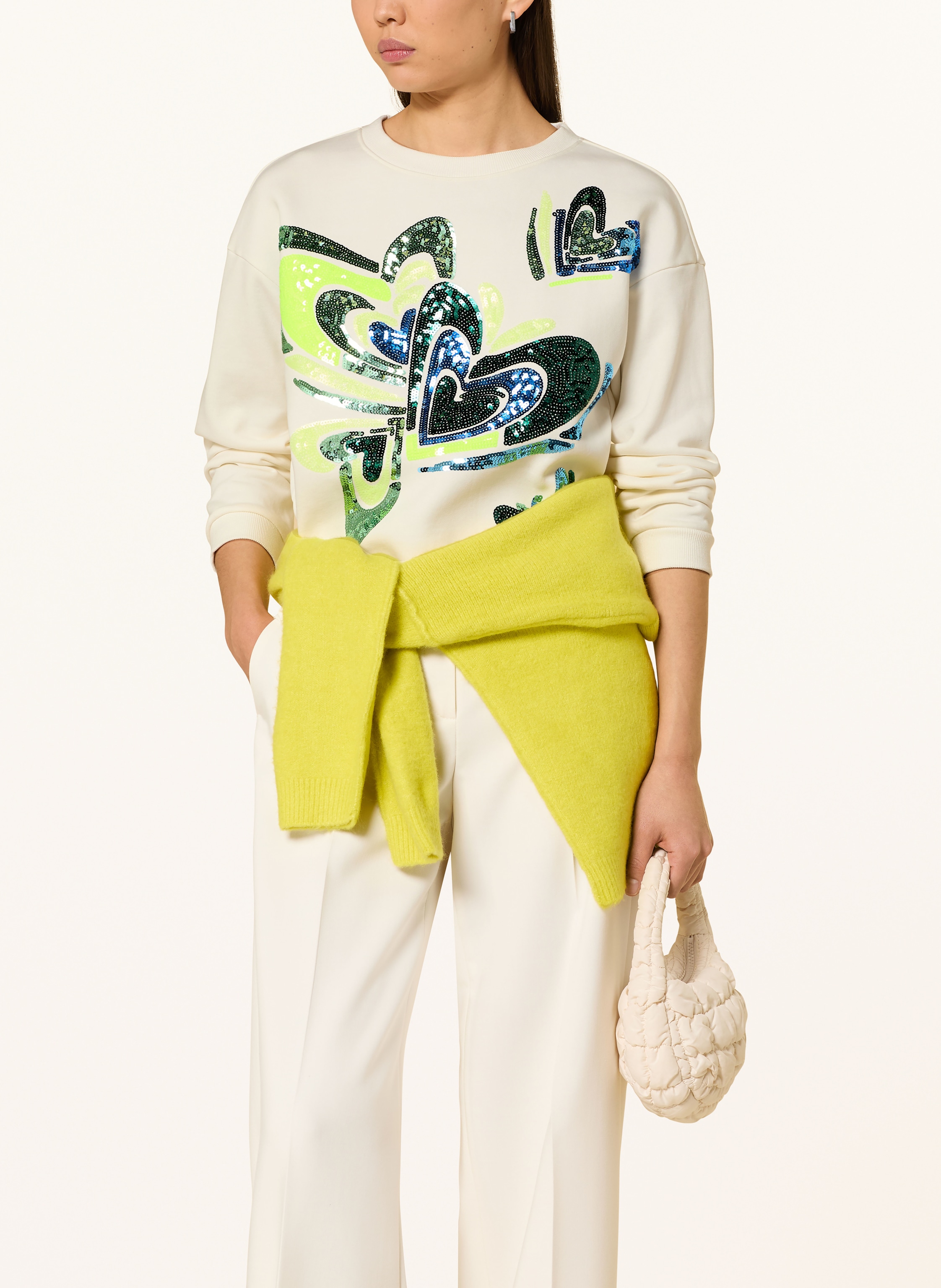 Thumbnail - Cartoon Sweatshirt Mit Pailletten weiss