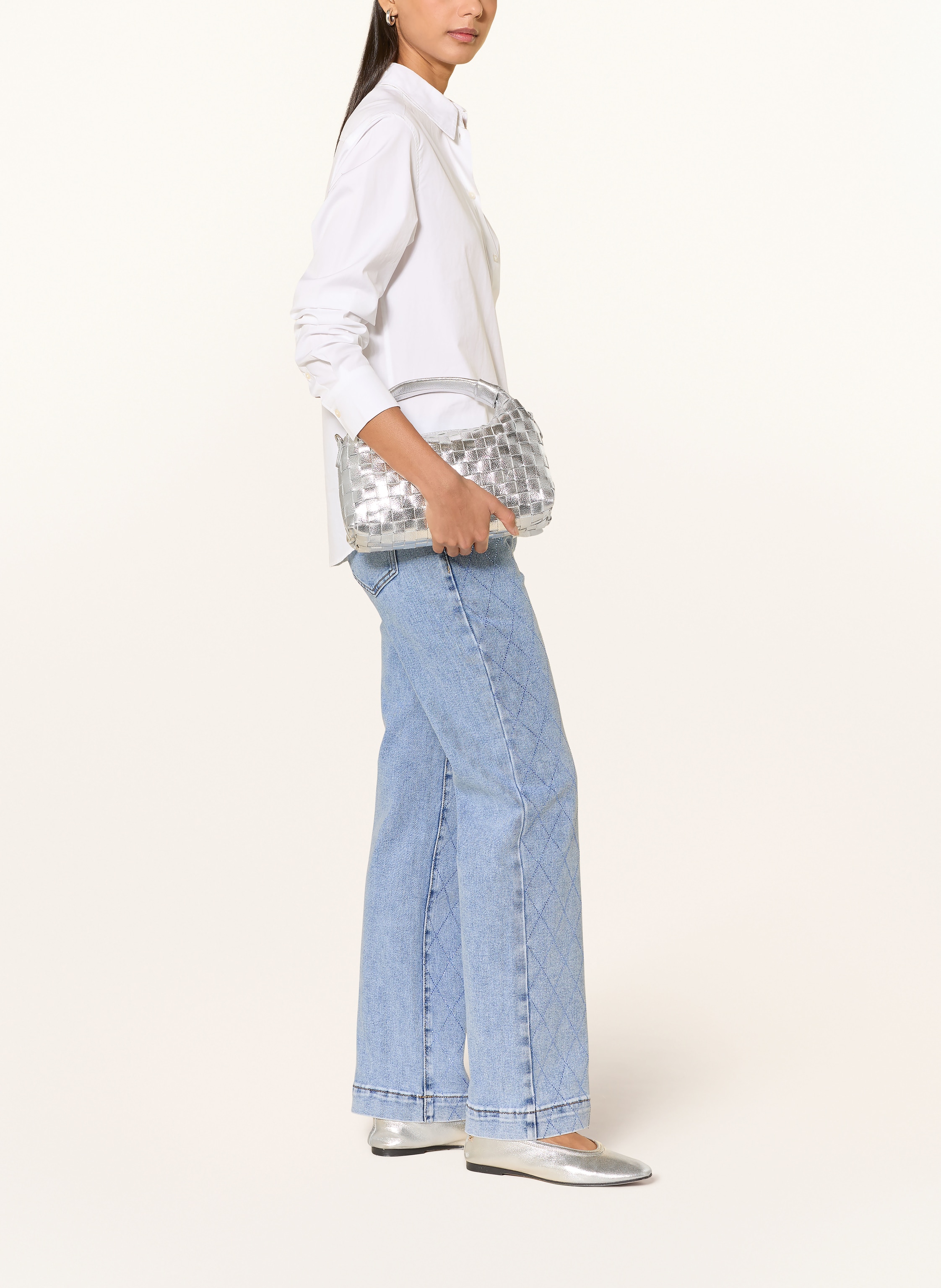 Thumbnail - Cartoon Straight Jeans Mit Schmucksteinen blau