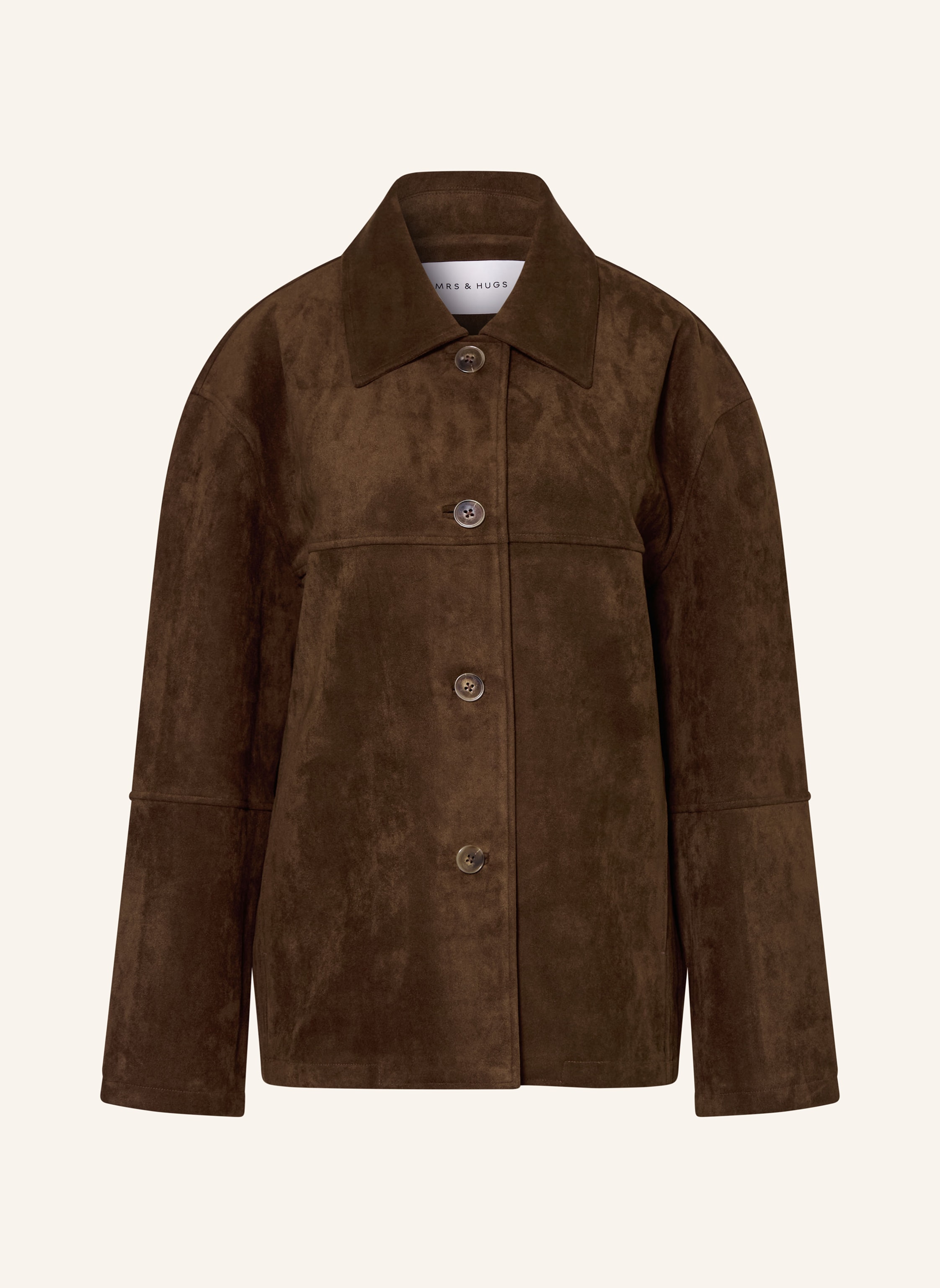Mrs & Hugs Overjacket In Lederoptik braun