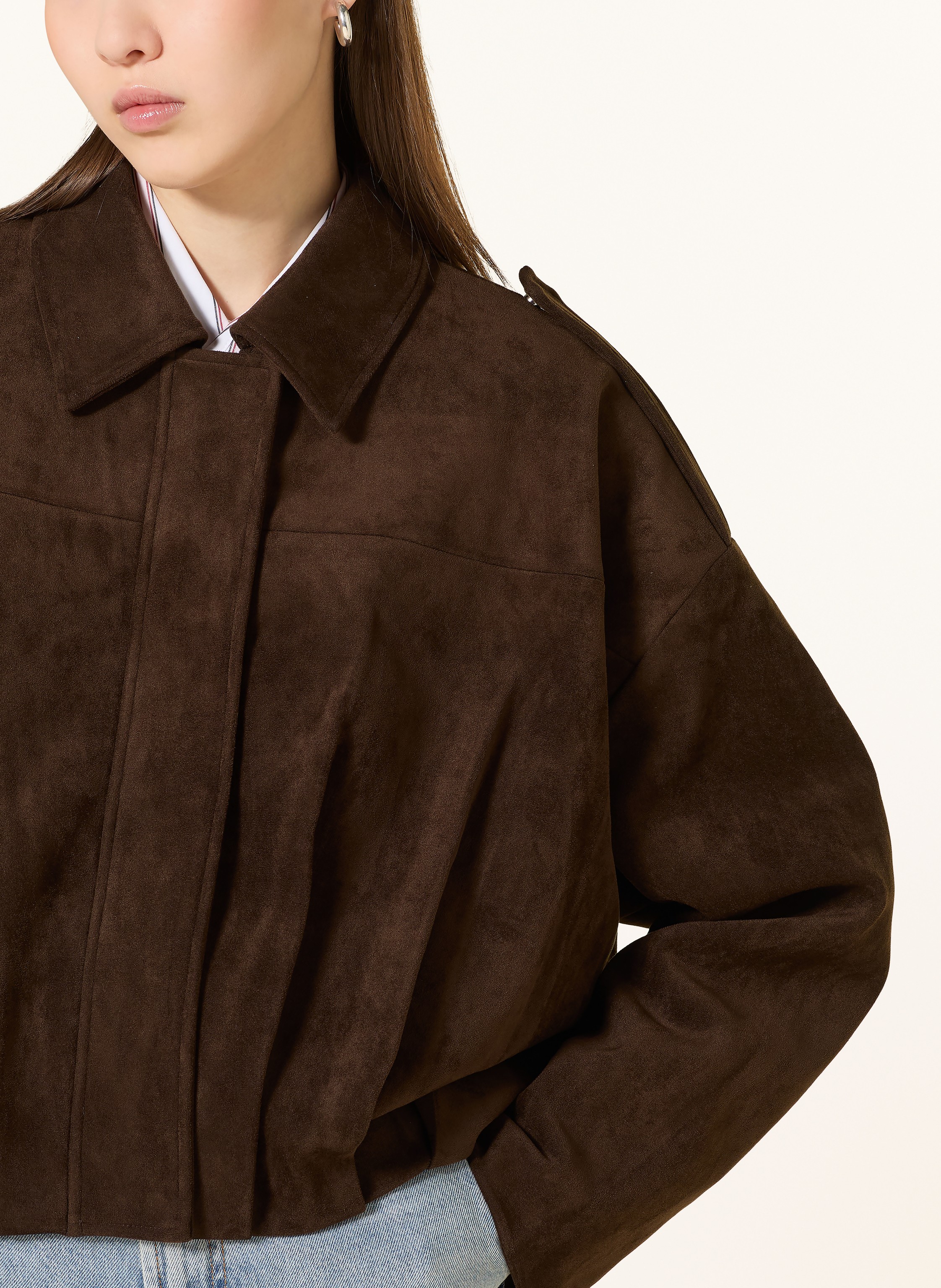 Thumbnail - Mrs & Hugs Jacke In Lederoptik braun