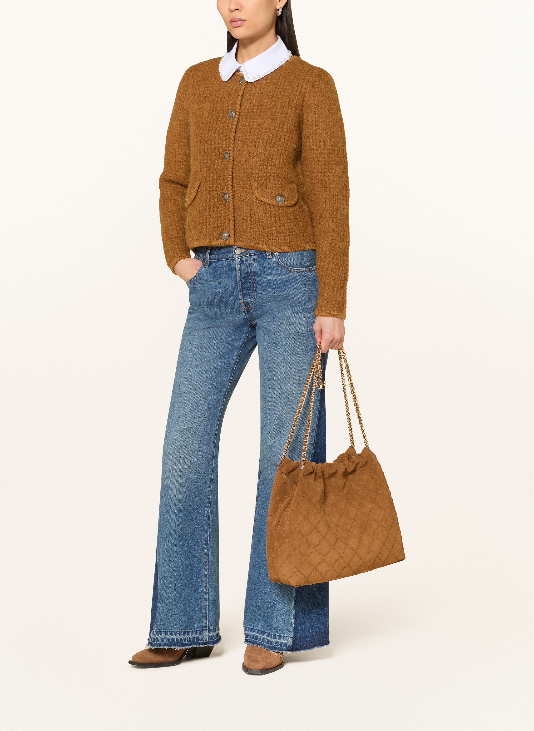 Thumbnail - Tory Burch Beuteltasche Fleming braun