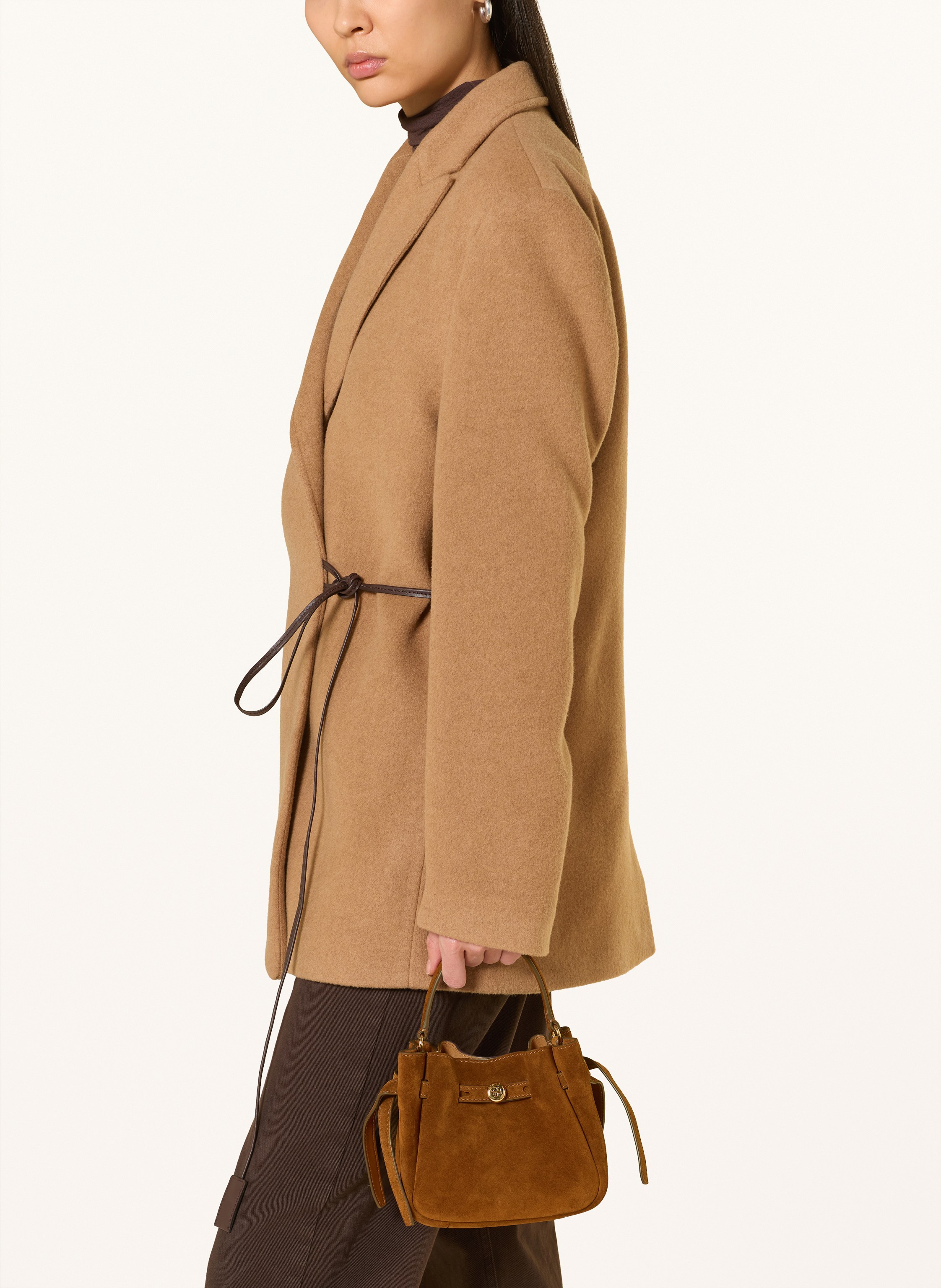 Thumbnail - Tory Burch Beuteltasche Romy Mini braun