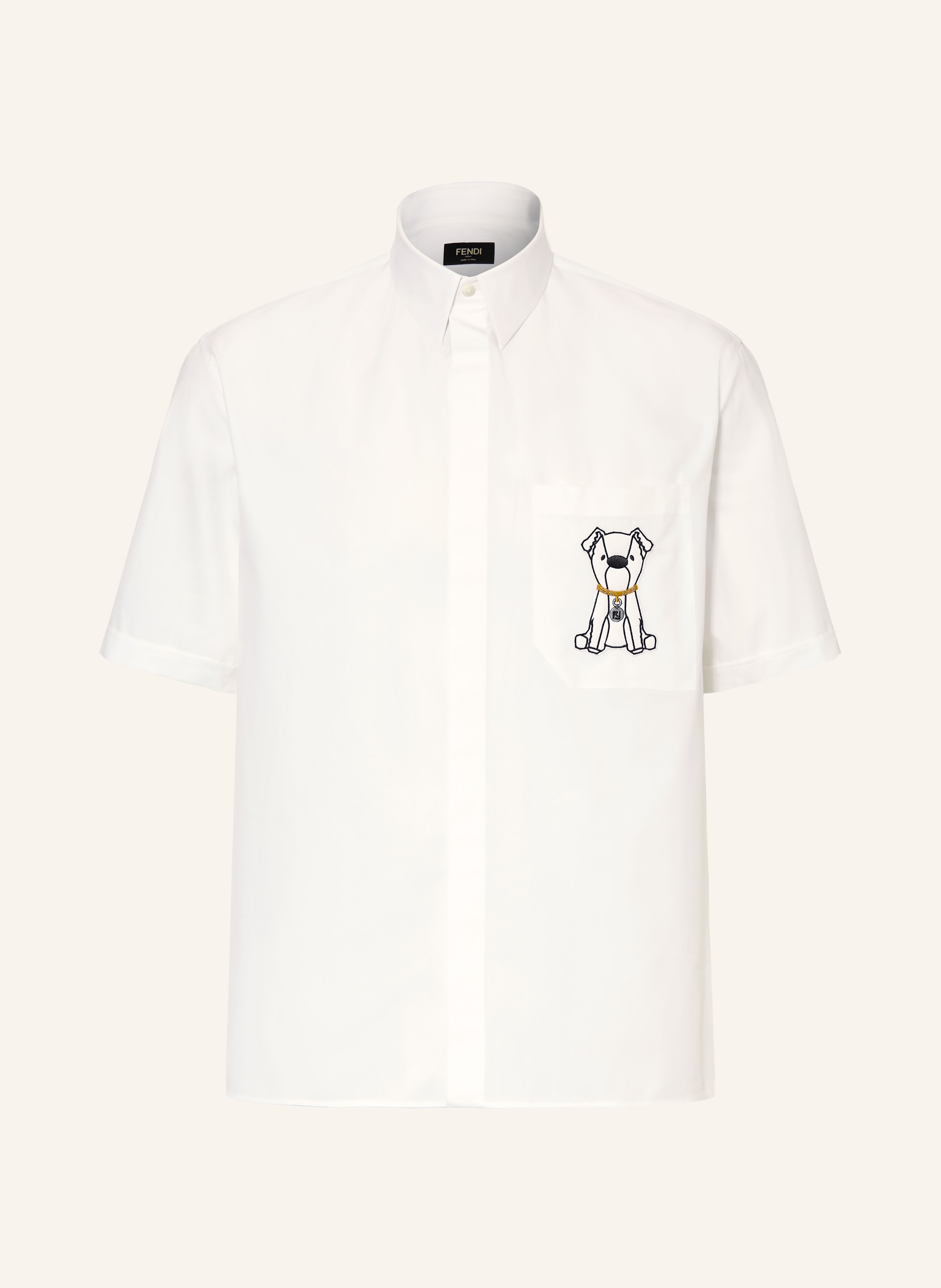 Fendi Fendi Kurzarm-Hemd Comfort Fit weiss in WEISS
