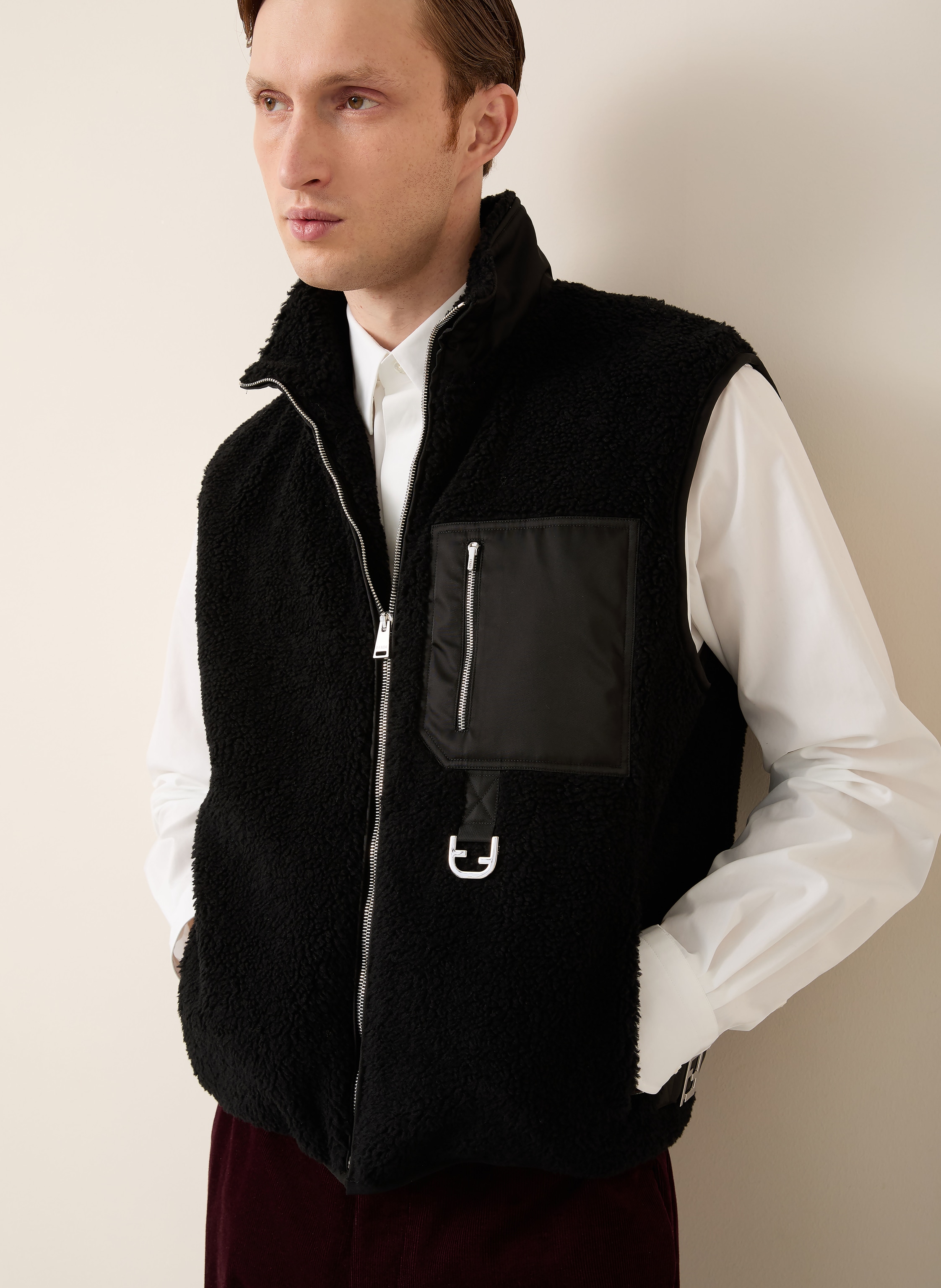 Thumbnail - Fendi Teddyfell-Weste schwarz