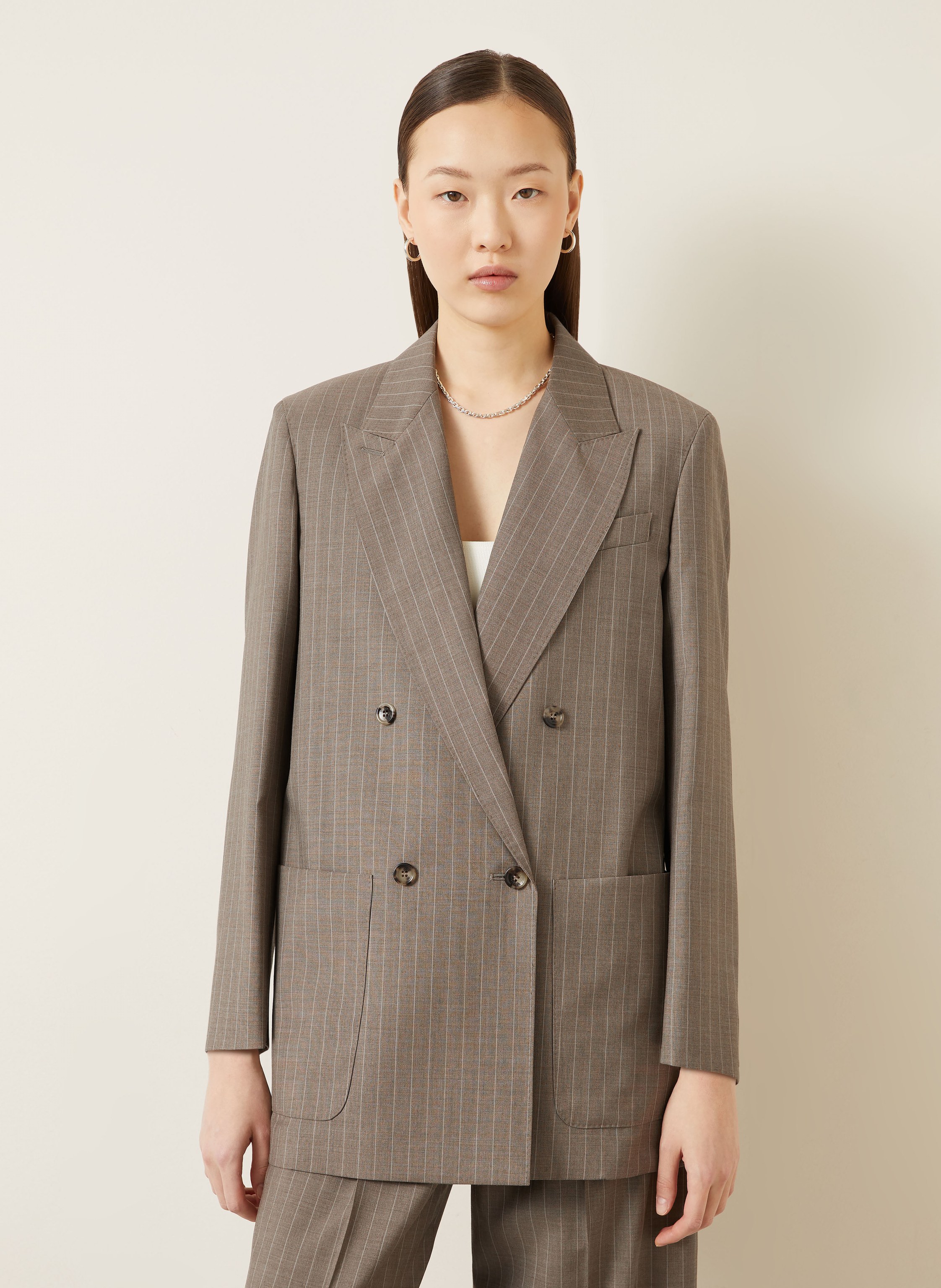 Thumbnail - Max Mara Longblazer Acciaio braun
