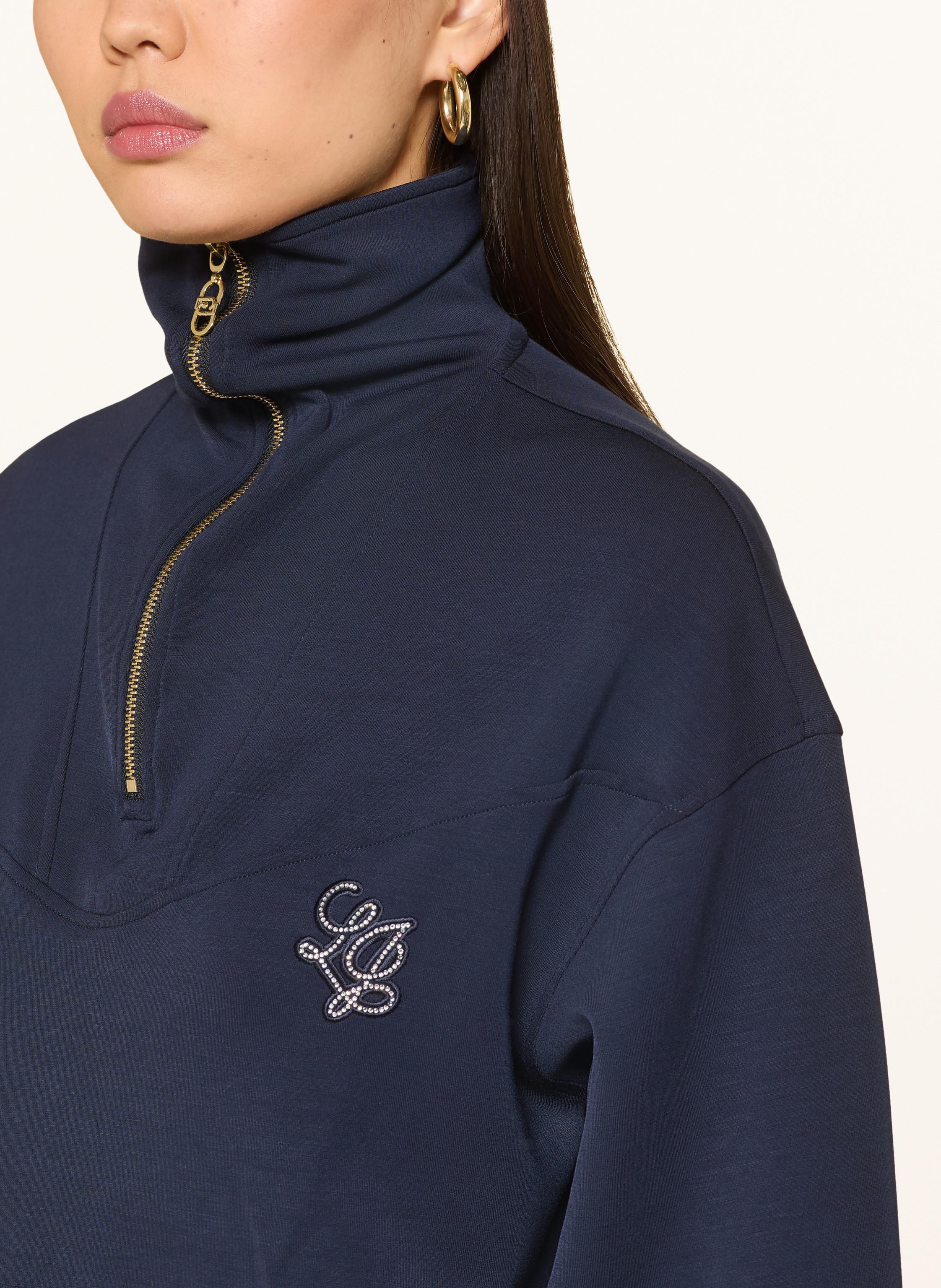 Thumbnail - Liu Jo Set: Sweat-Troyer Und Sweatpants Mit Schmucksteinen blau