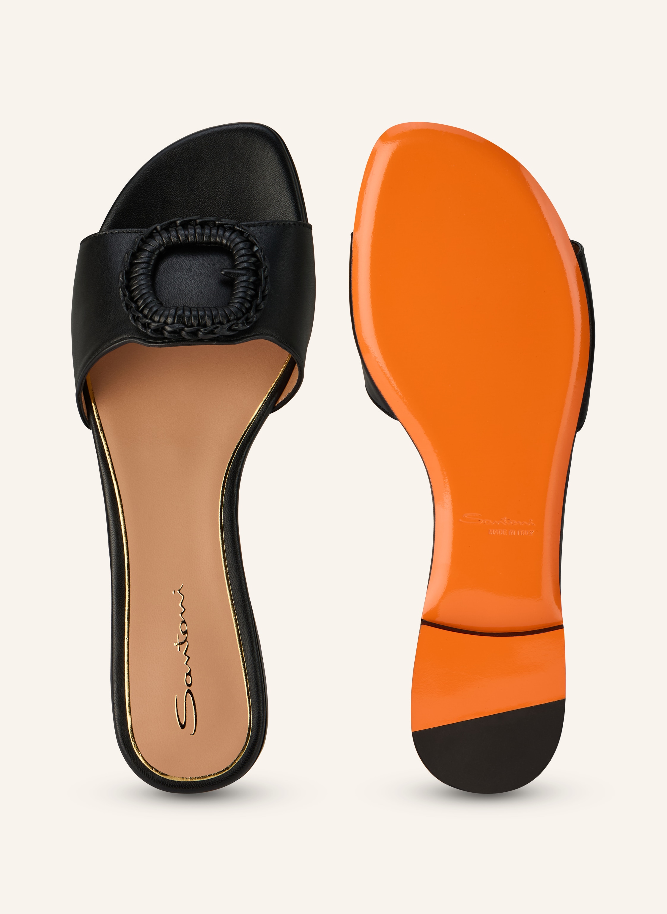 Thumbnail - Santoni Pantoletten Corolle schwarz