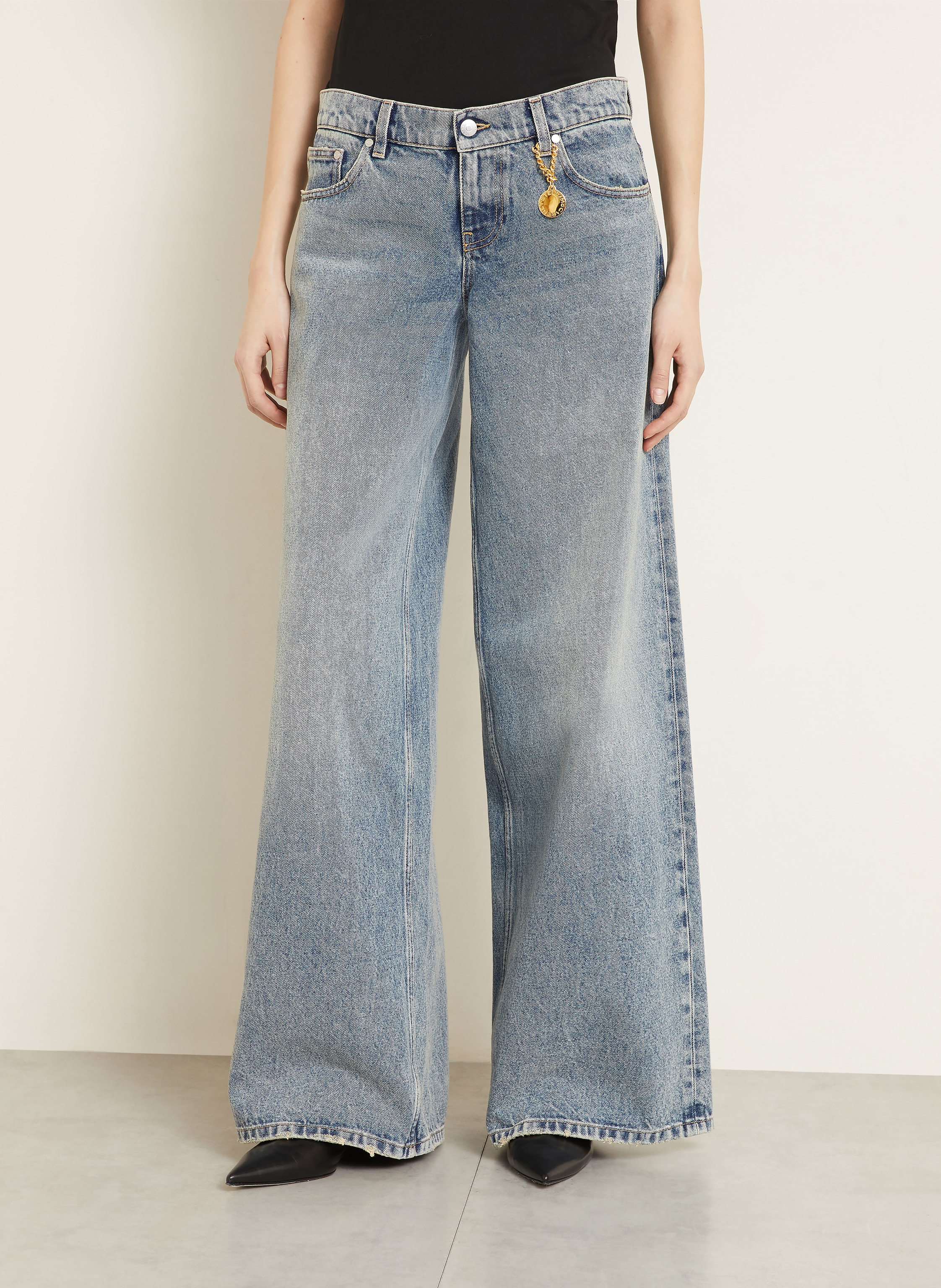 Thumbnail - Stella Mccartney Wide Leg Jeans blau