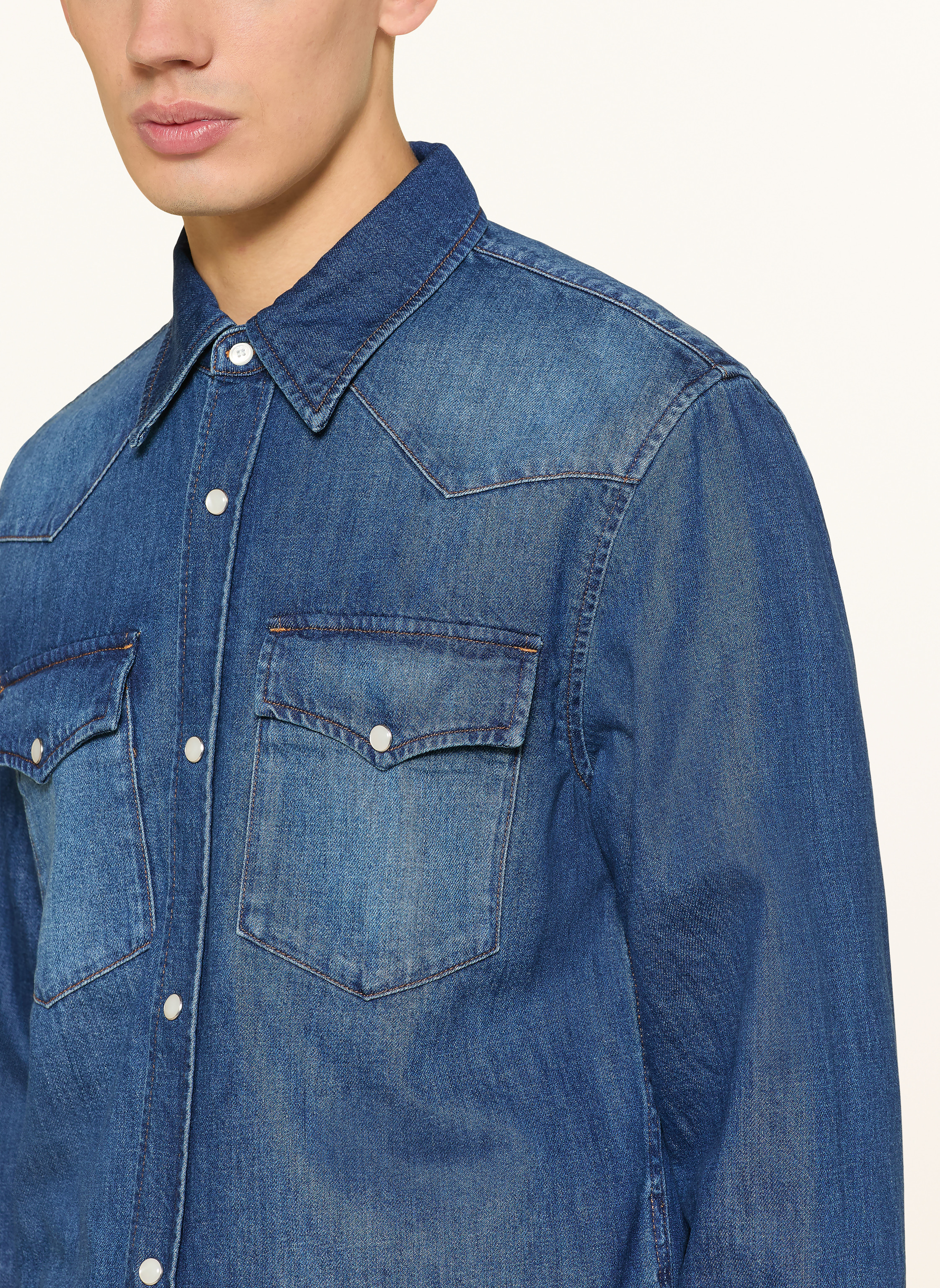 Thumbnail - A.P.C. Jeanshemd Regular Fit blau