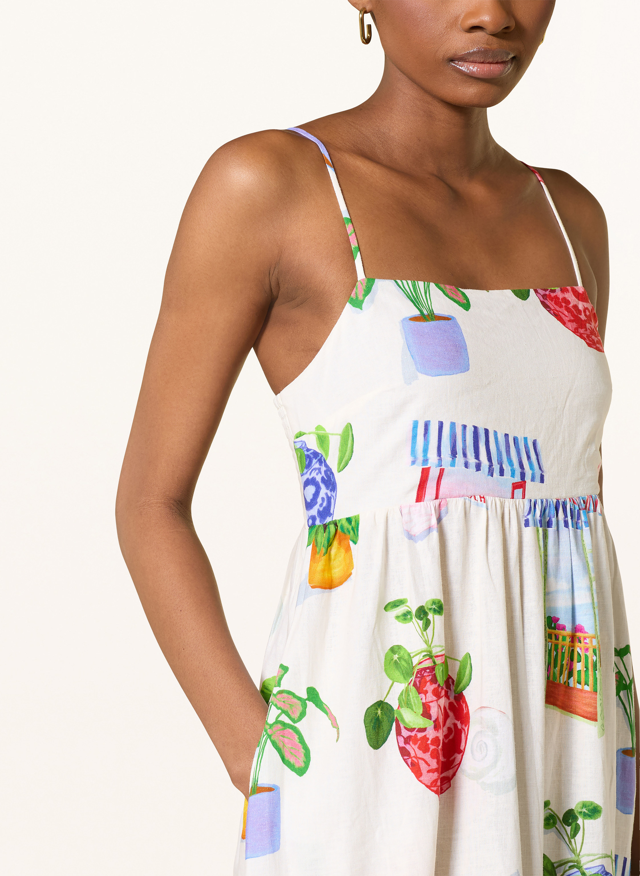 Thumbnail - Seafolly Strandkleid La Boca Mit Leinen weiss