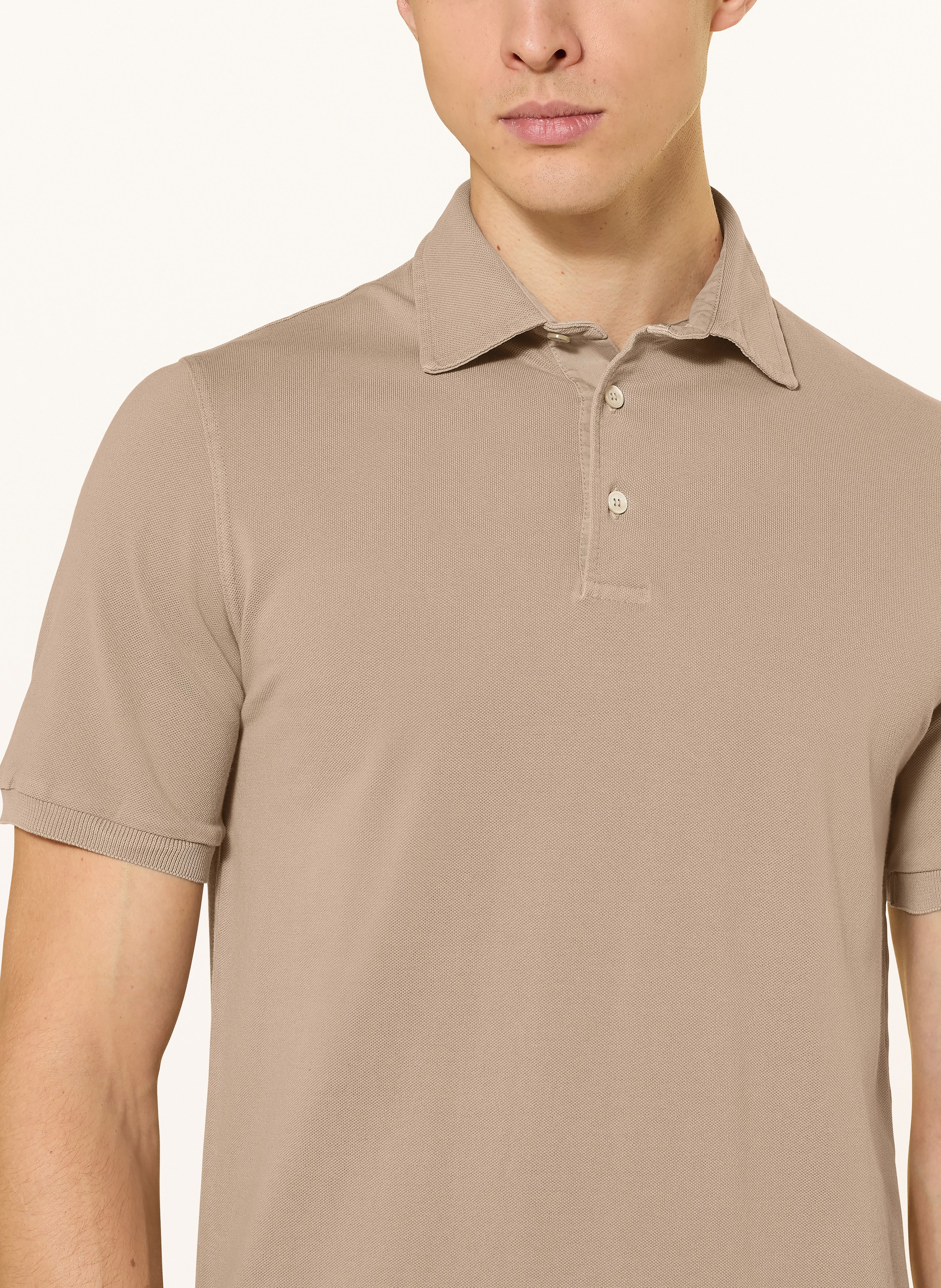 Thumbnail - Fedeli Piqué-Poloshirt North beige