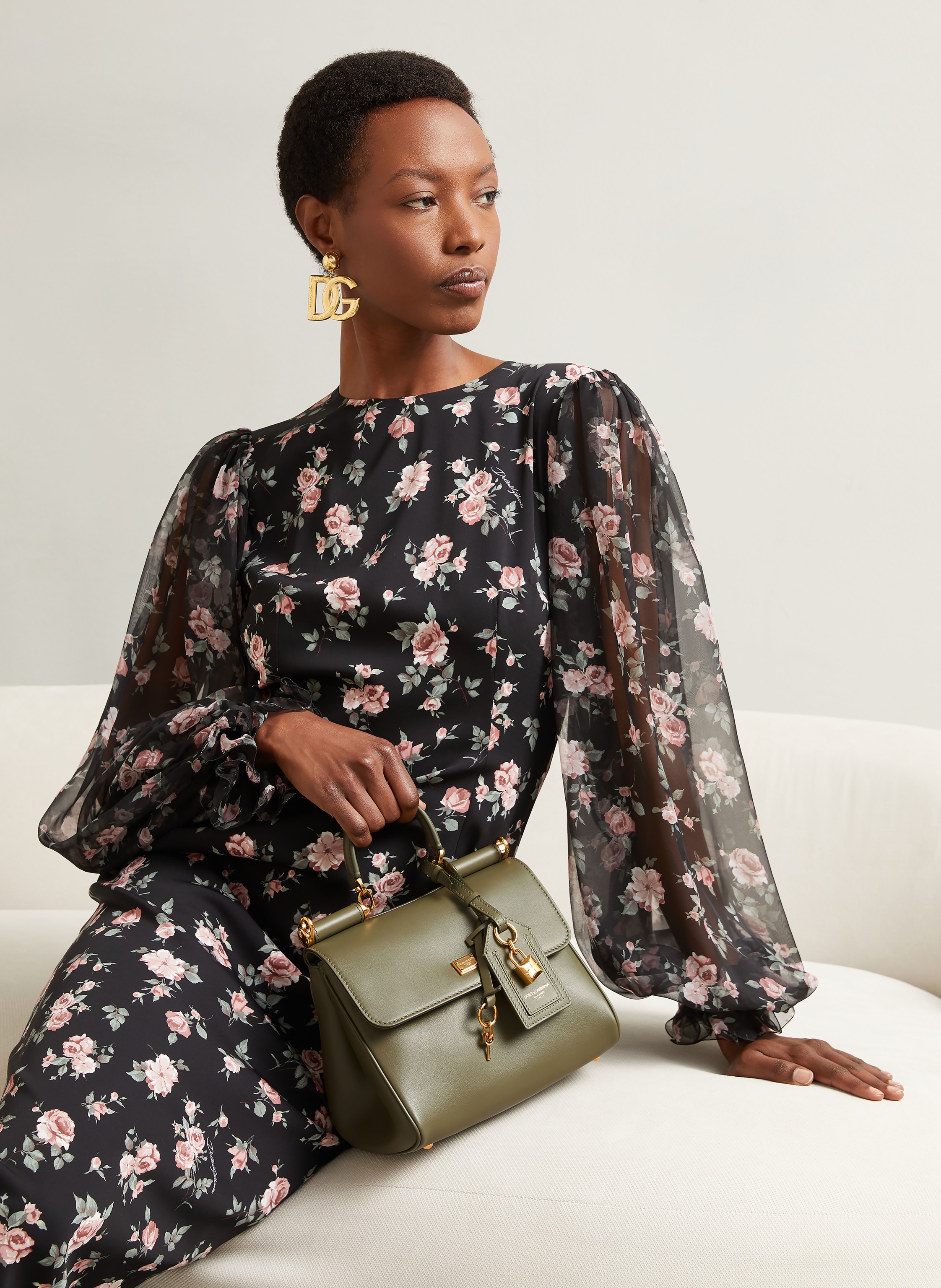 Thumbnail - Dolce & Gabbana Seidenkleid schwarz