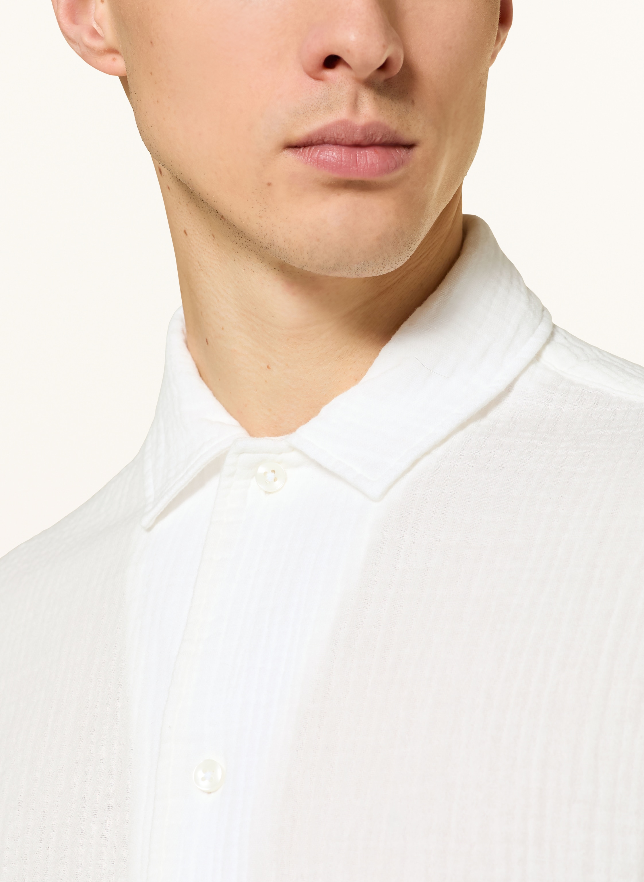 Thumbnail - Strokesman's Resorthemd Comfort Fit Aus Musselin weiss