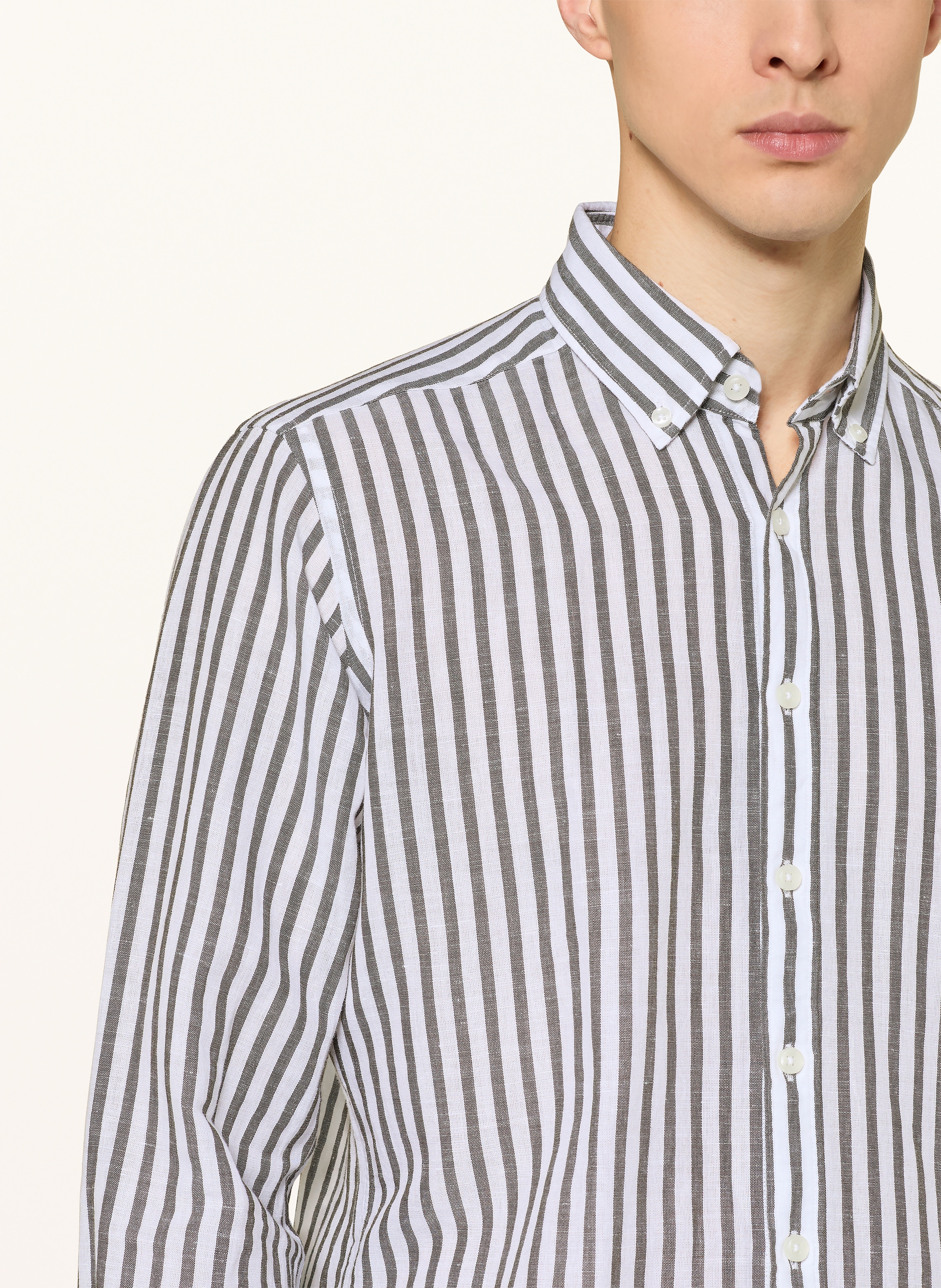 Thumbnail - Strokesman's Hemd Regular Fit Mit Leinen gruen