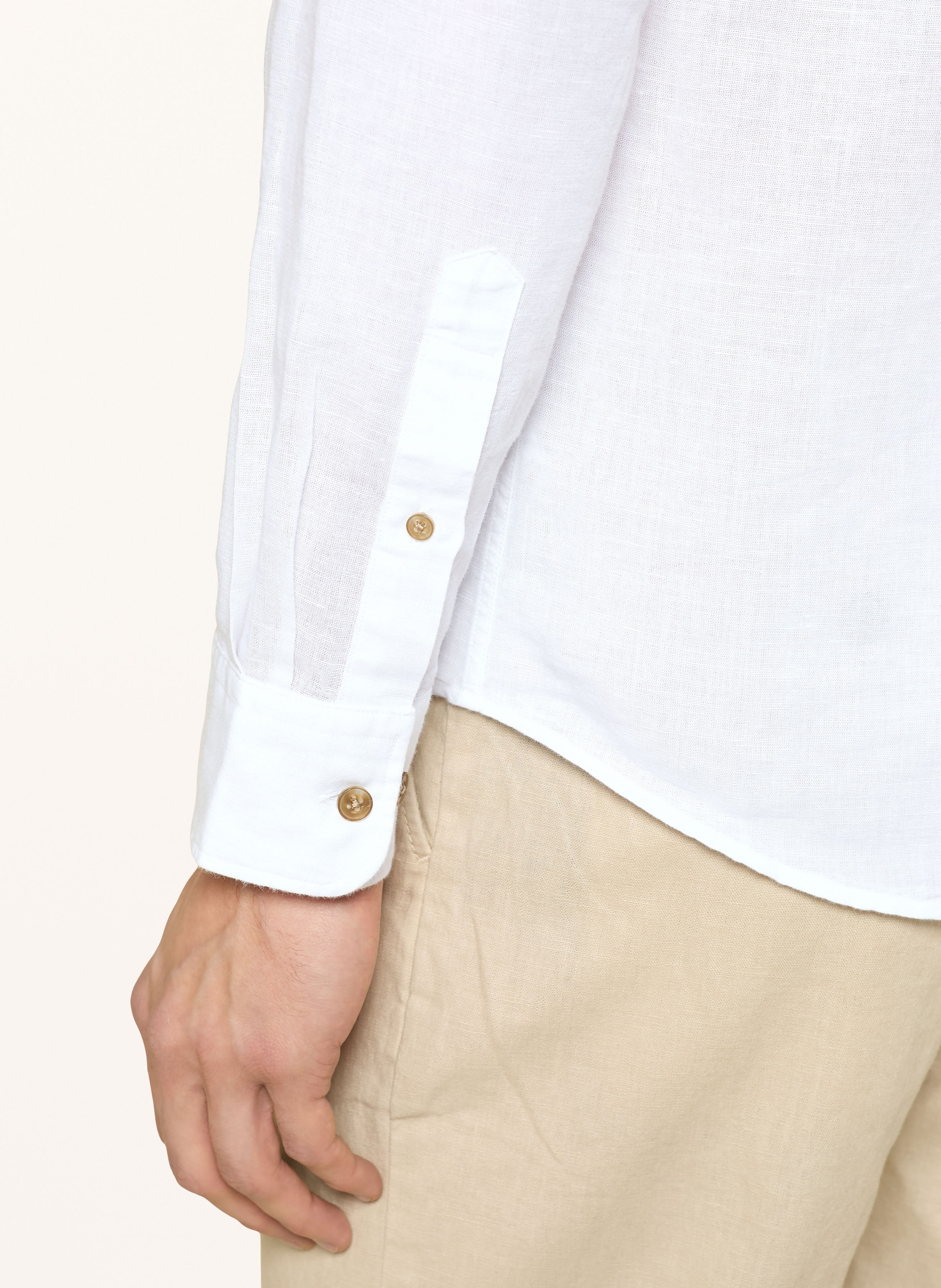 Thumbnail - Strokesman's Hemd Regular Fit Mit Leinen weiss