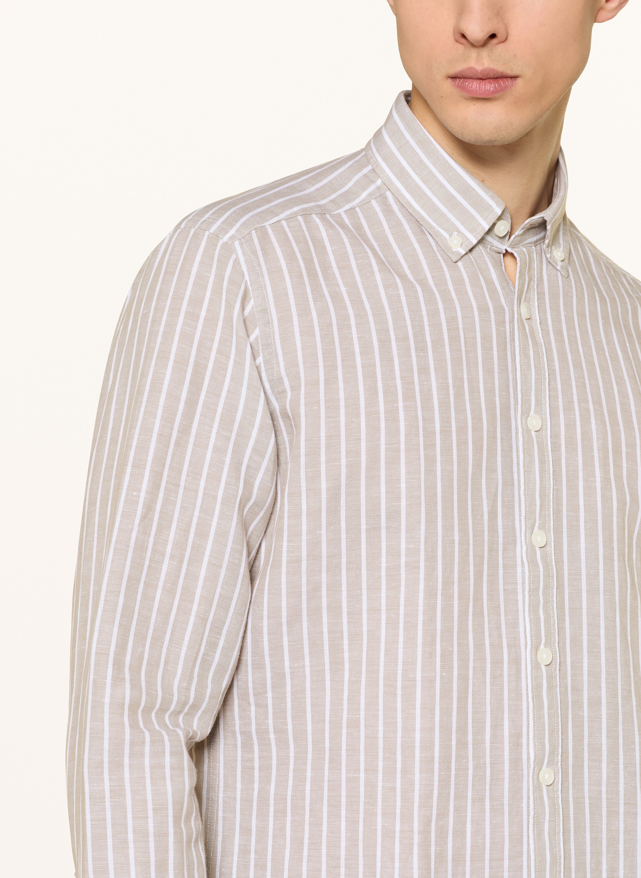 Thumbnail - Strokesman's Hemd Regular Fit Mit Leinen grau