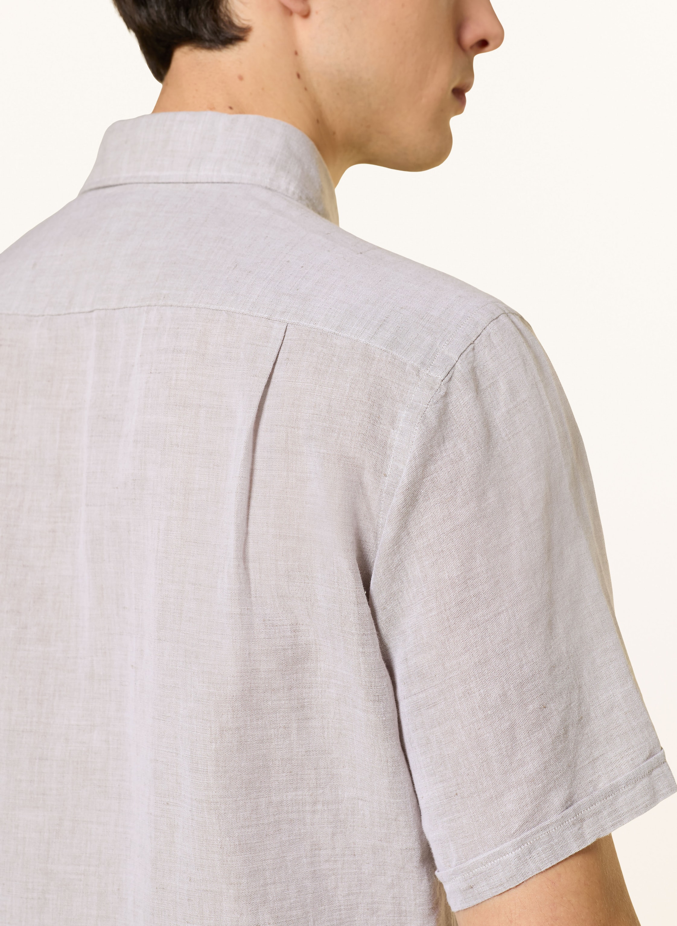 Thumbnail - Strokesman's Kurzarm-Hemd Comfort Fit Mit Leinen braun