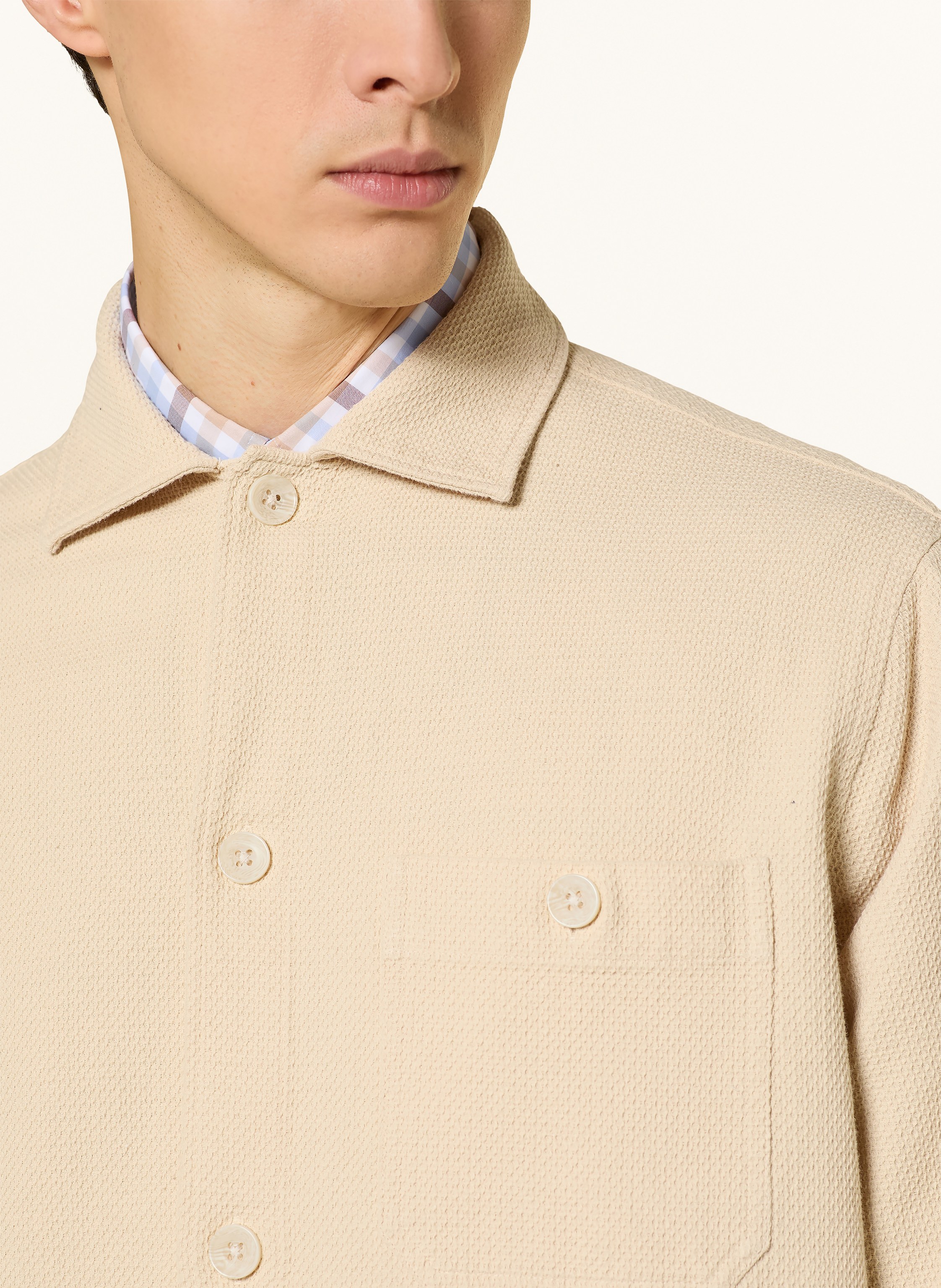 Thumbnail - Strokesman's Piqué-Hemd Comfort Fit beige