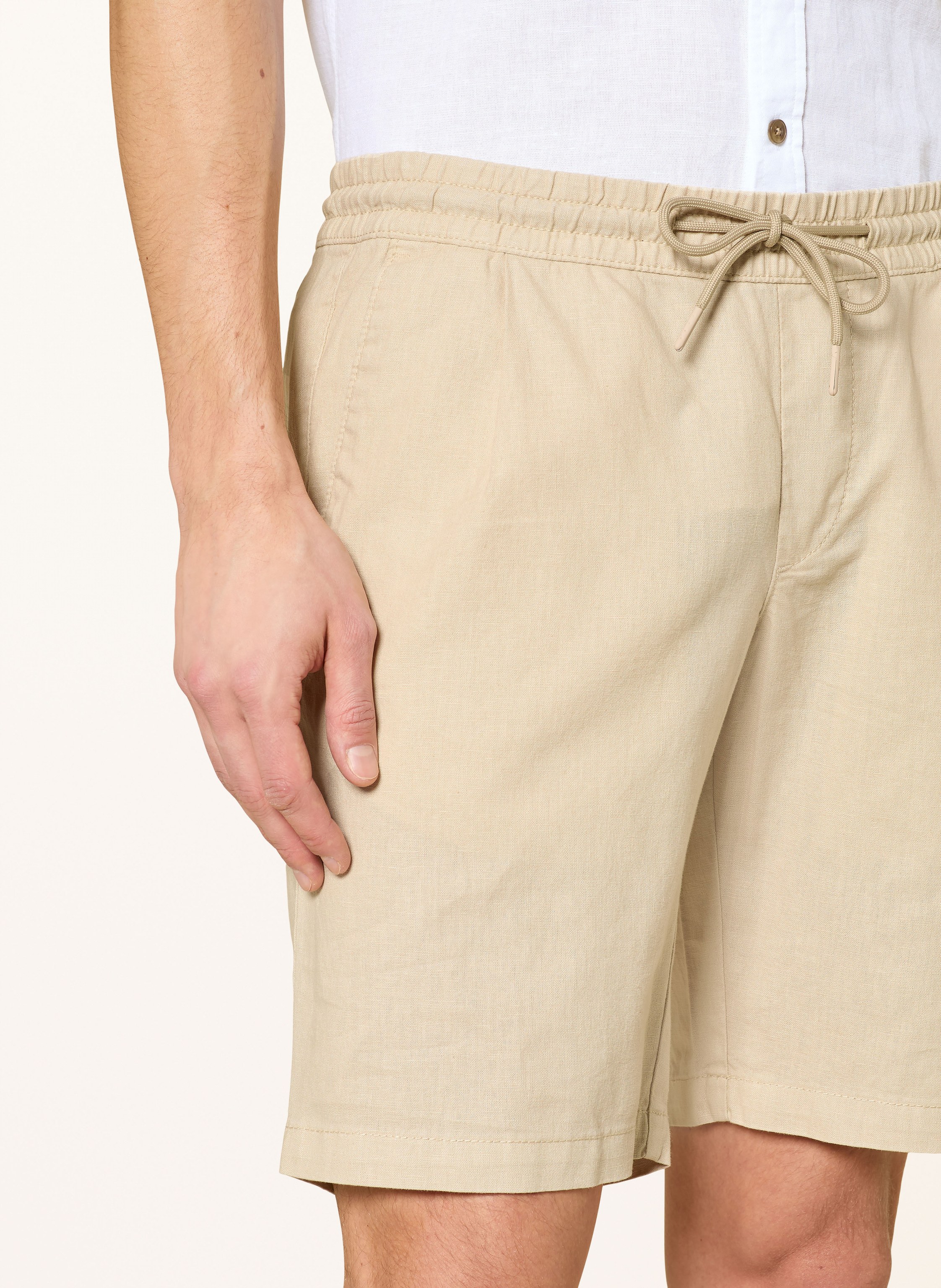 Thumbnail - Strokesman's Shorts Regular Fit Mit Leinen beige