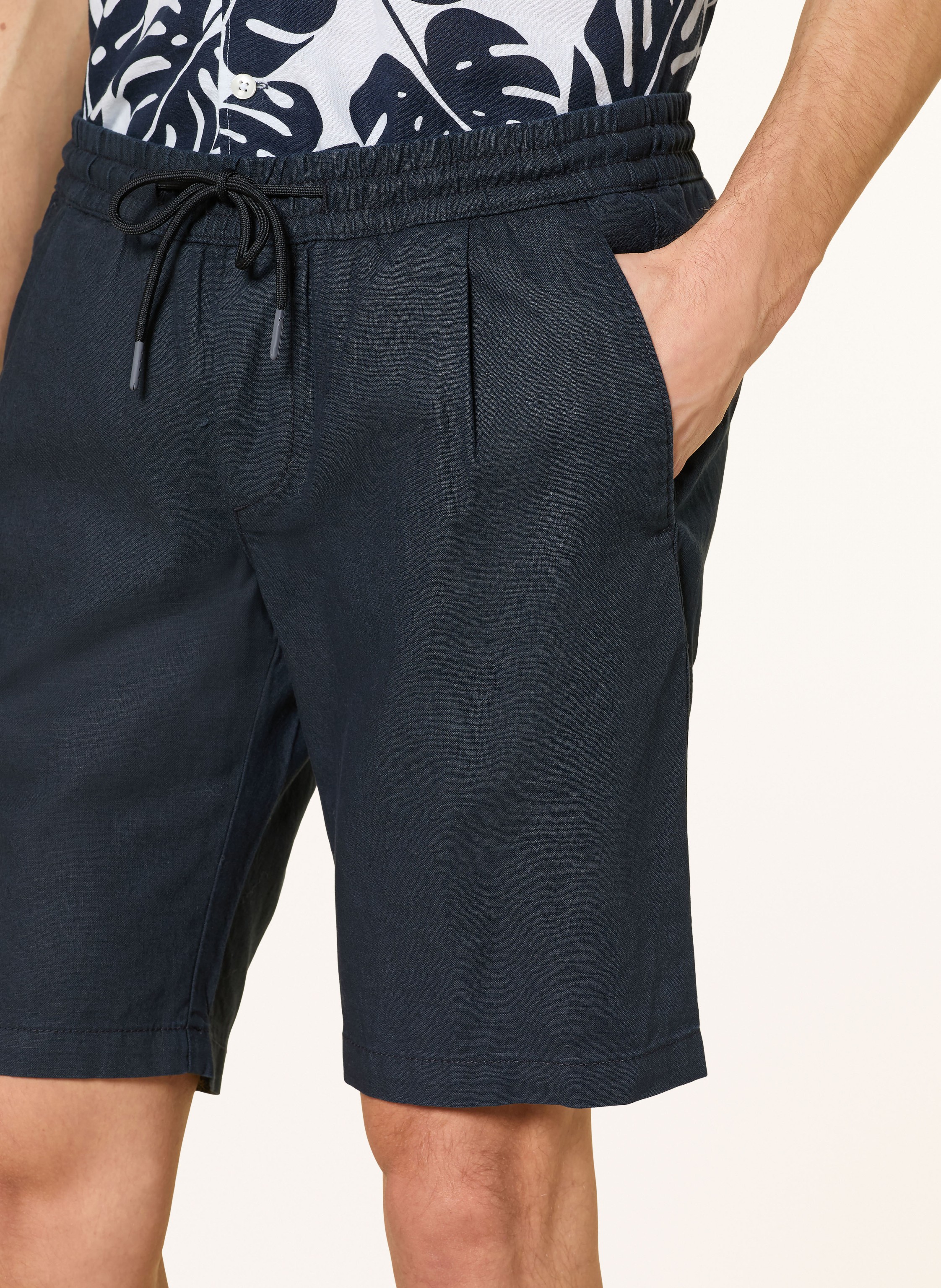 Thumbnail - Strokesman's Shorts Regular Fit Mit Leinen blau