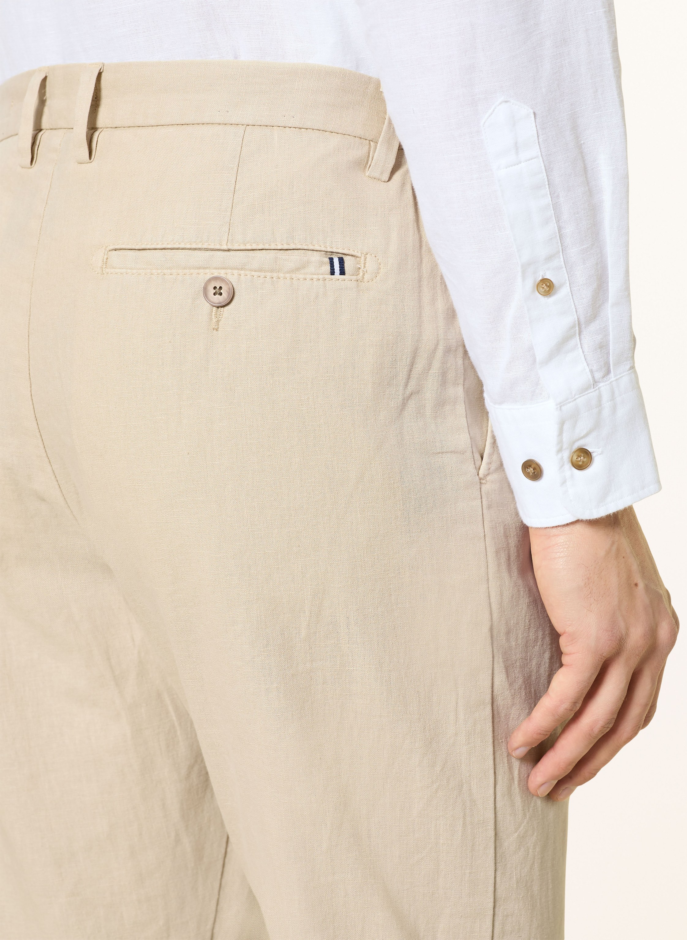 Thumbnail - Strokesman's Chino Regular Fit Mit Leinen beige