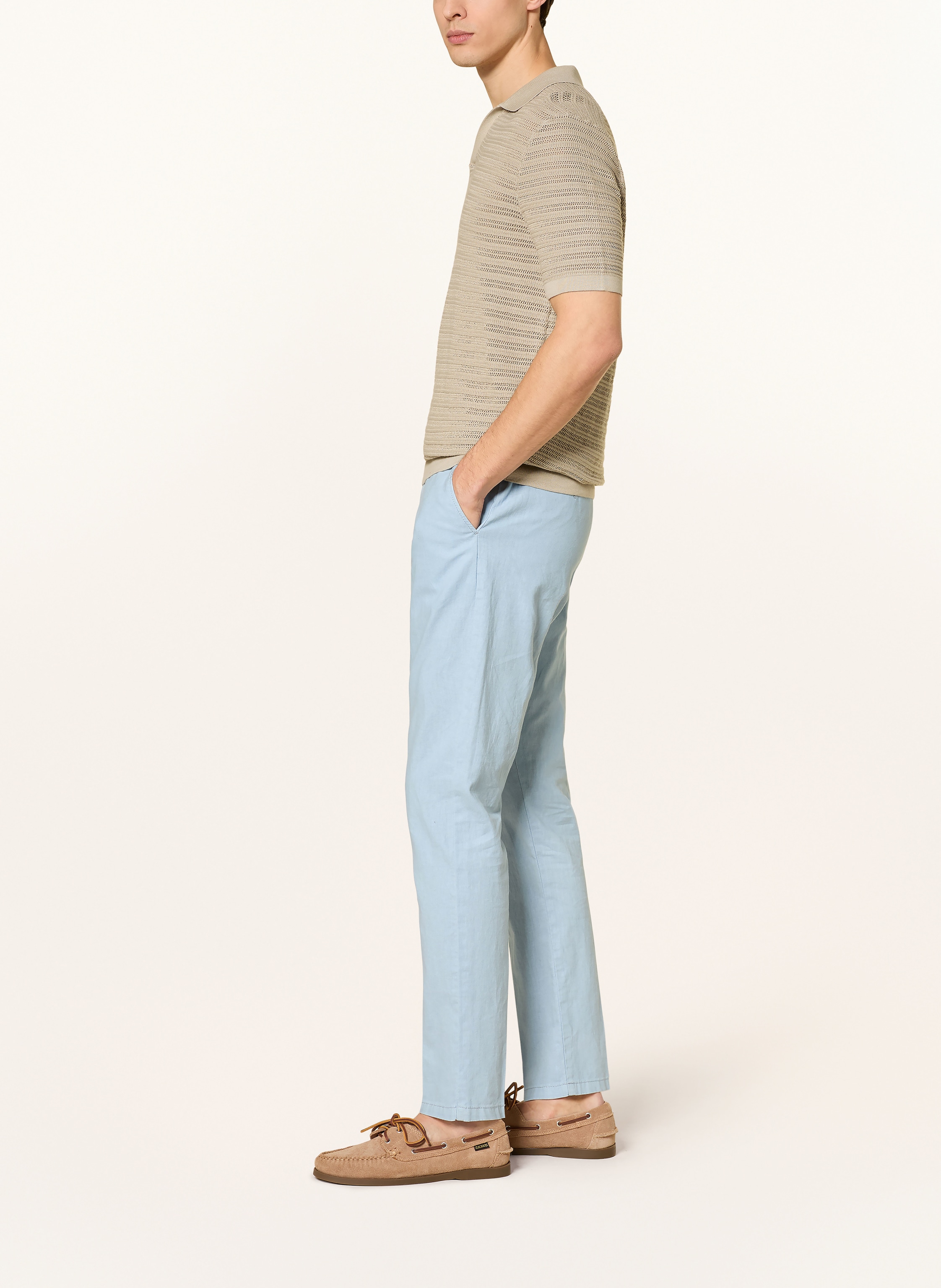 Thumbnail - Strokesman's Chino Regular Fit Mit Leinen blau