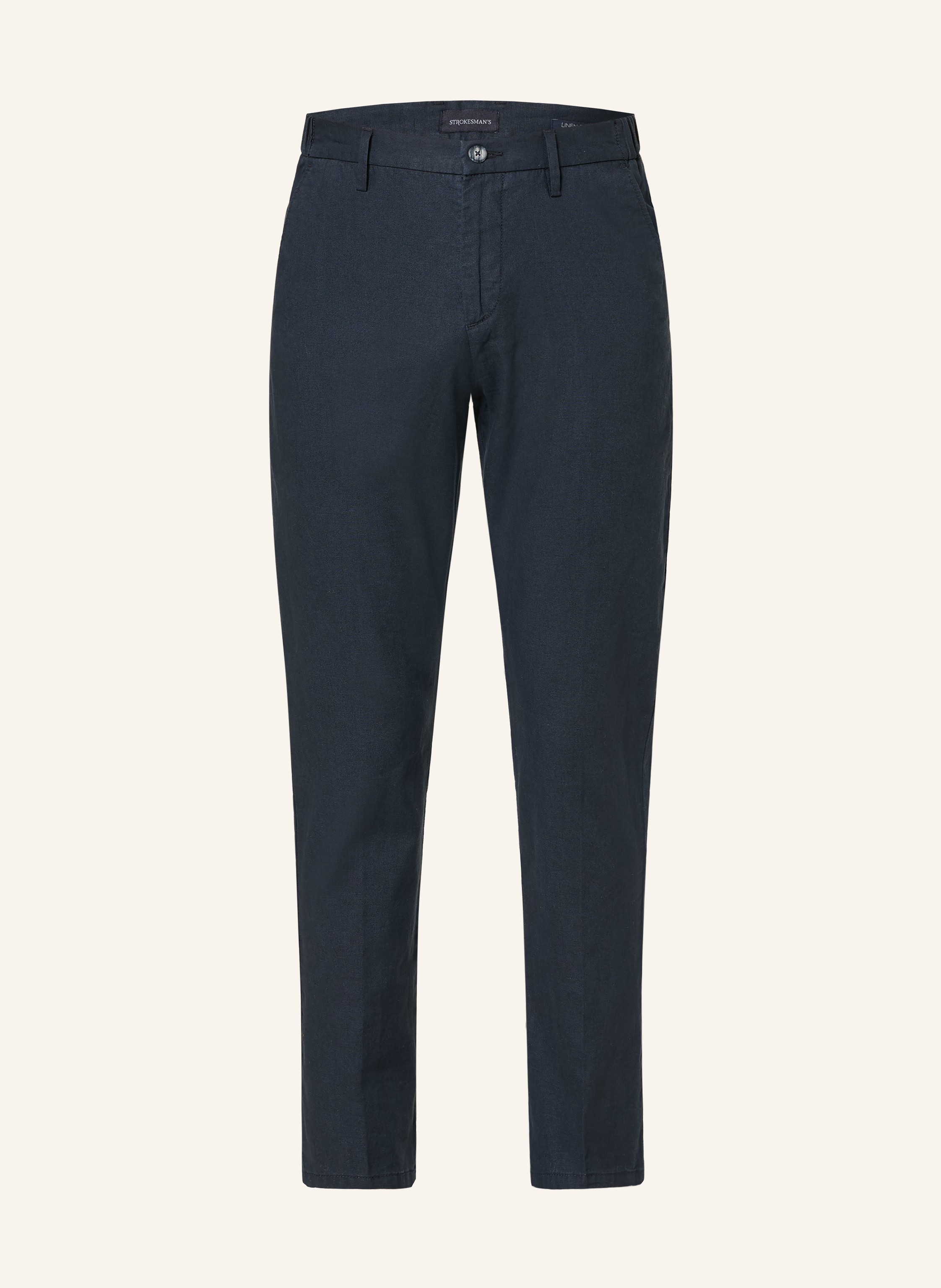 Strokesman's Chino Regular Fit Mit Leinen blau