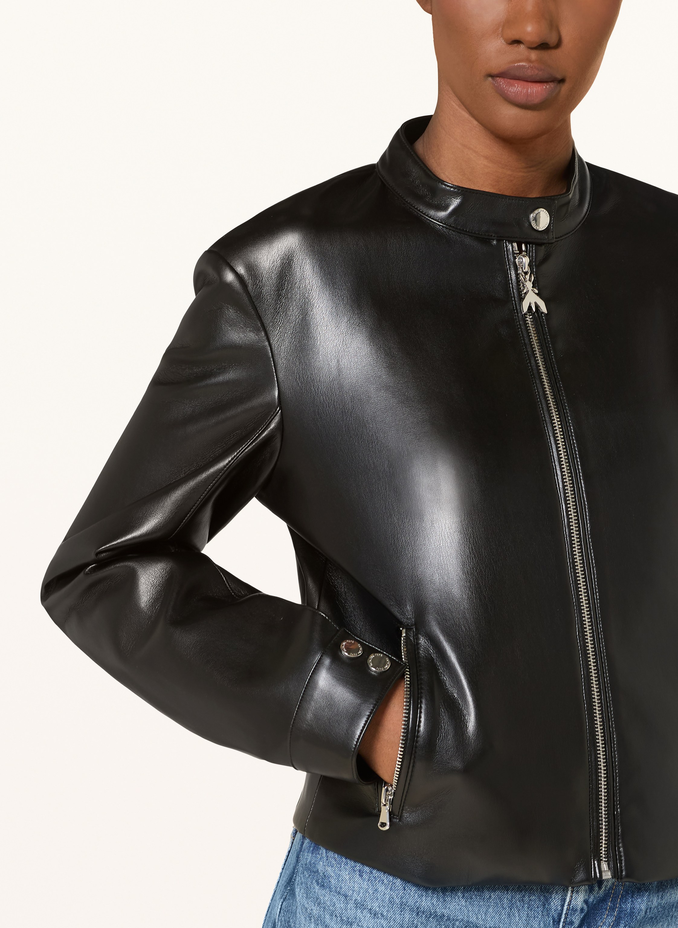 Thumbnail - Patrizia Pepe Bikerjacke In Lederoptik schwarz