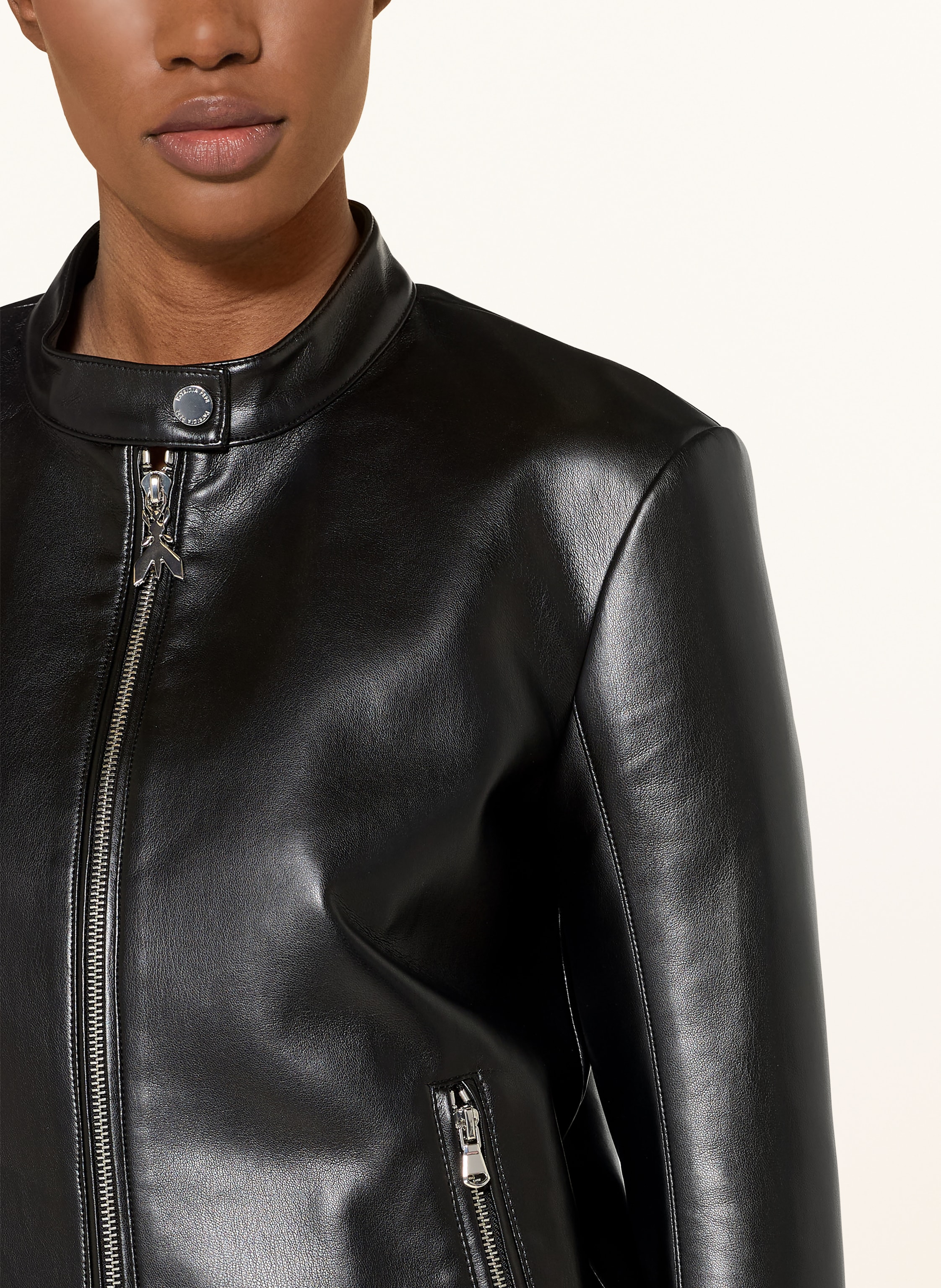 Thumbnail - Patrizia Pepe Bikerjacke In Lederoptik schwarz