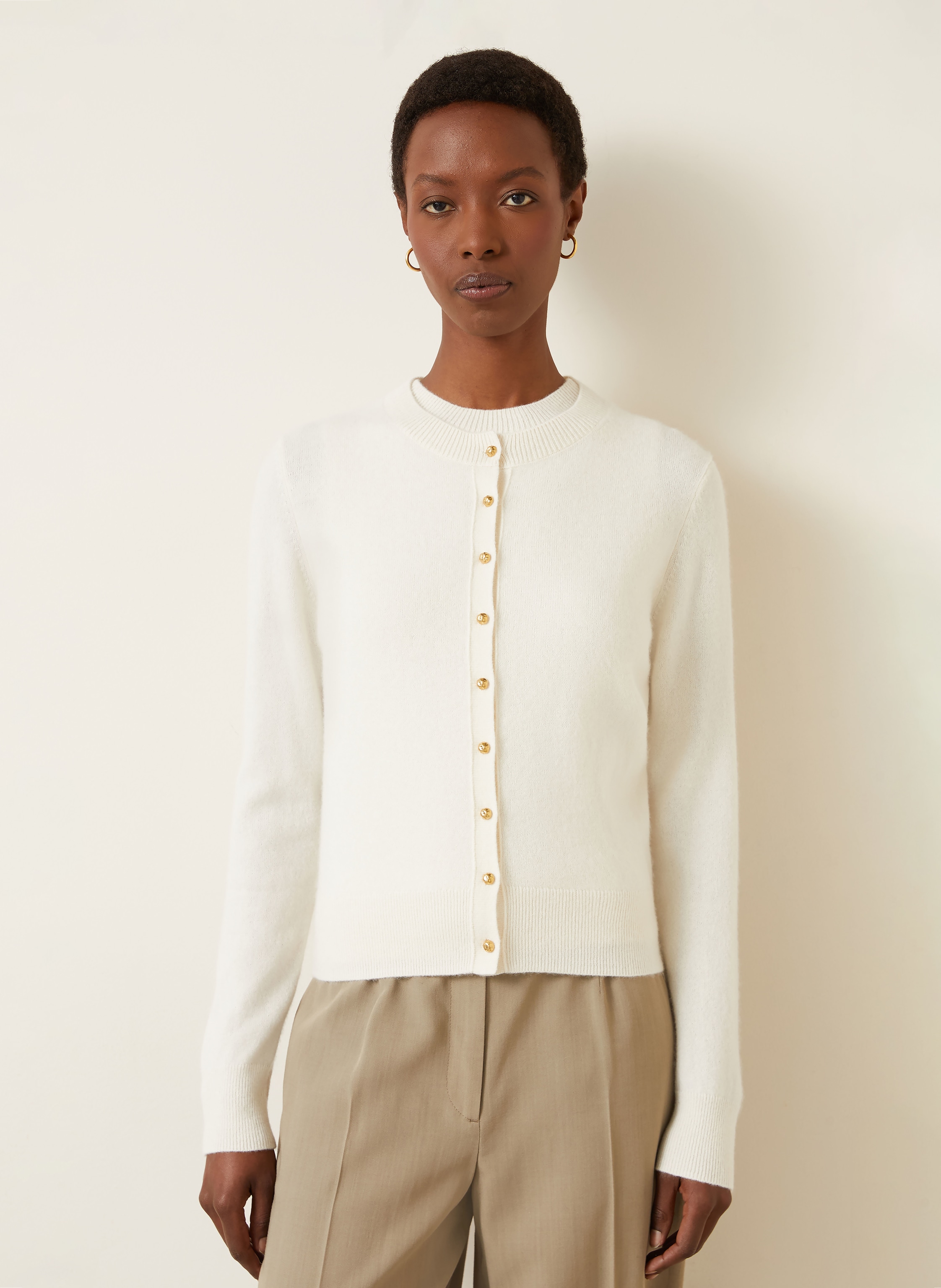 Thumbnail - Iris Von Arnim Set Odelia: Top Und Strickjacke Mit Cashmere weiss