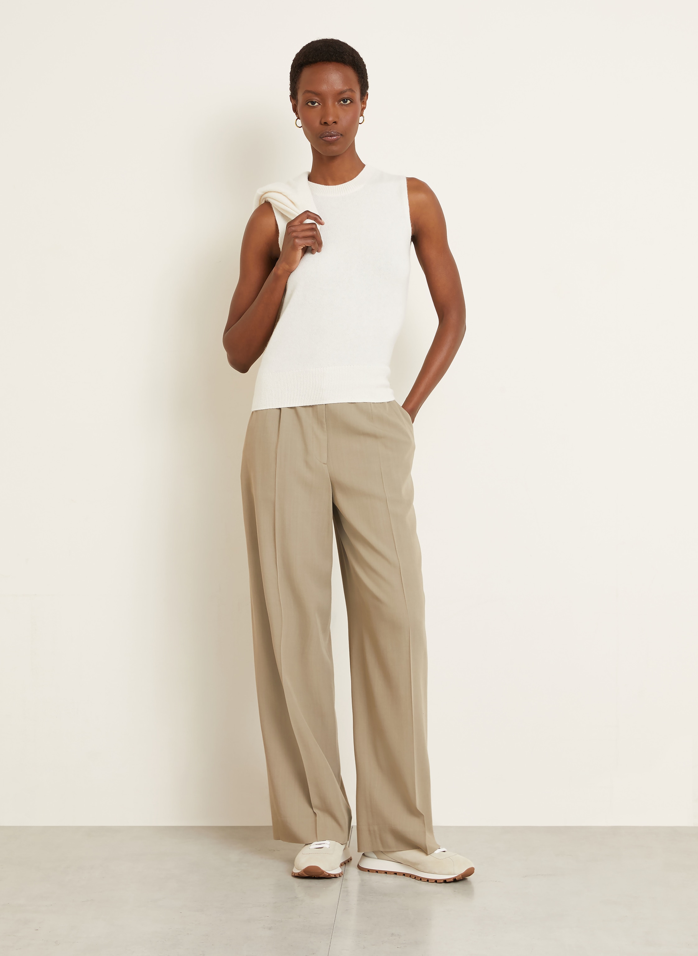 Thumbnail - Iris Von Arnim Set Odelia: Top Und Strickjacke Mit Cashmere weiss