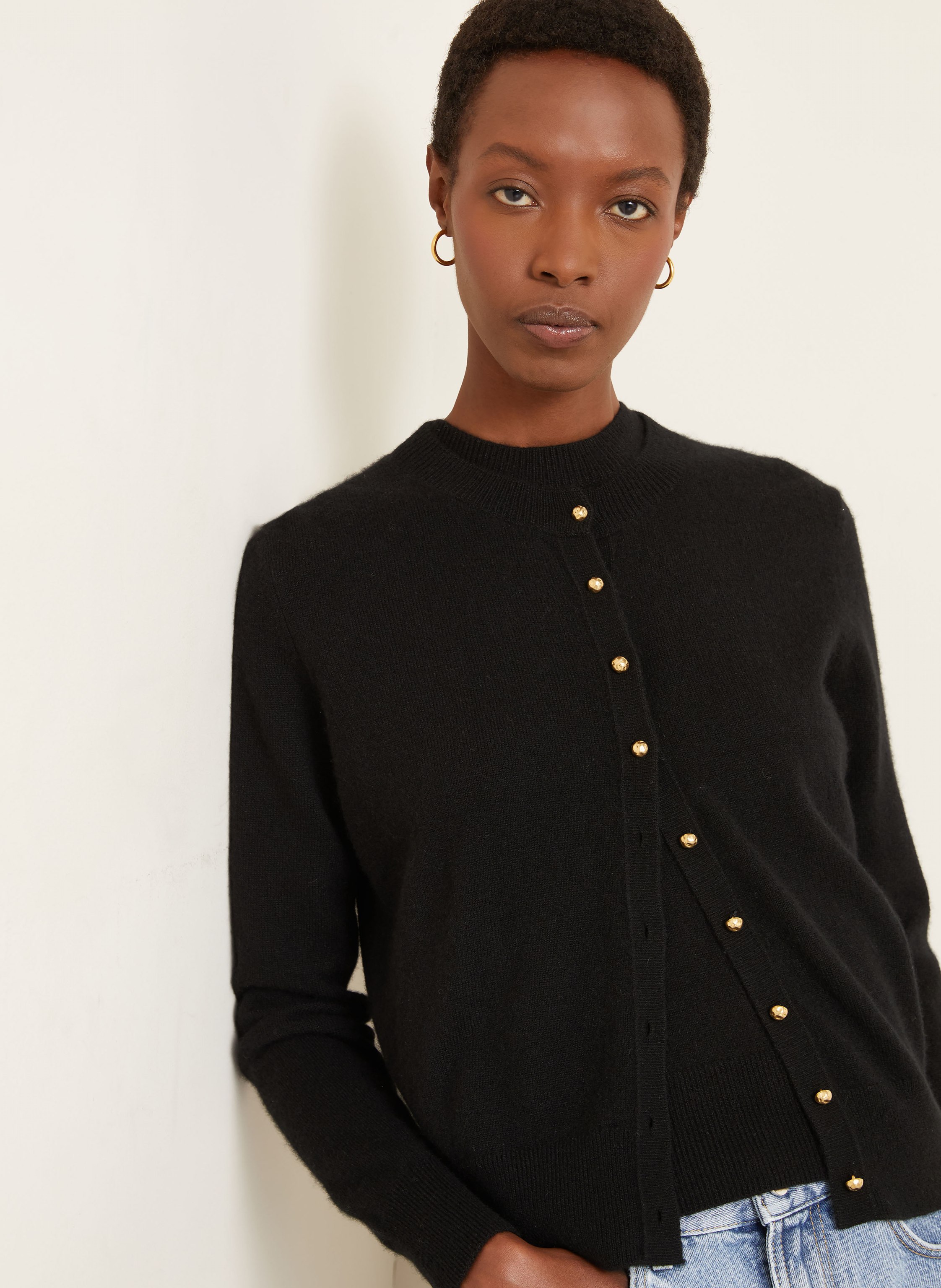 Thumbnail - Iris Von Arnim Set Odelia: Top Und Strickjacke Mit Cashmere schwarz