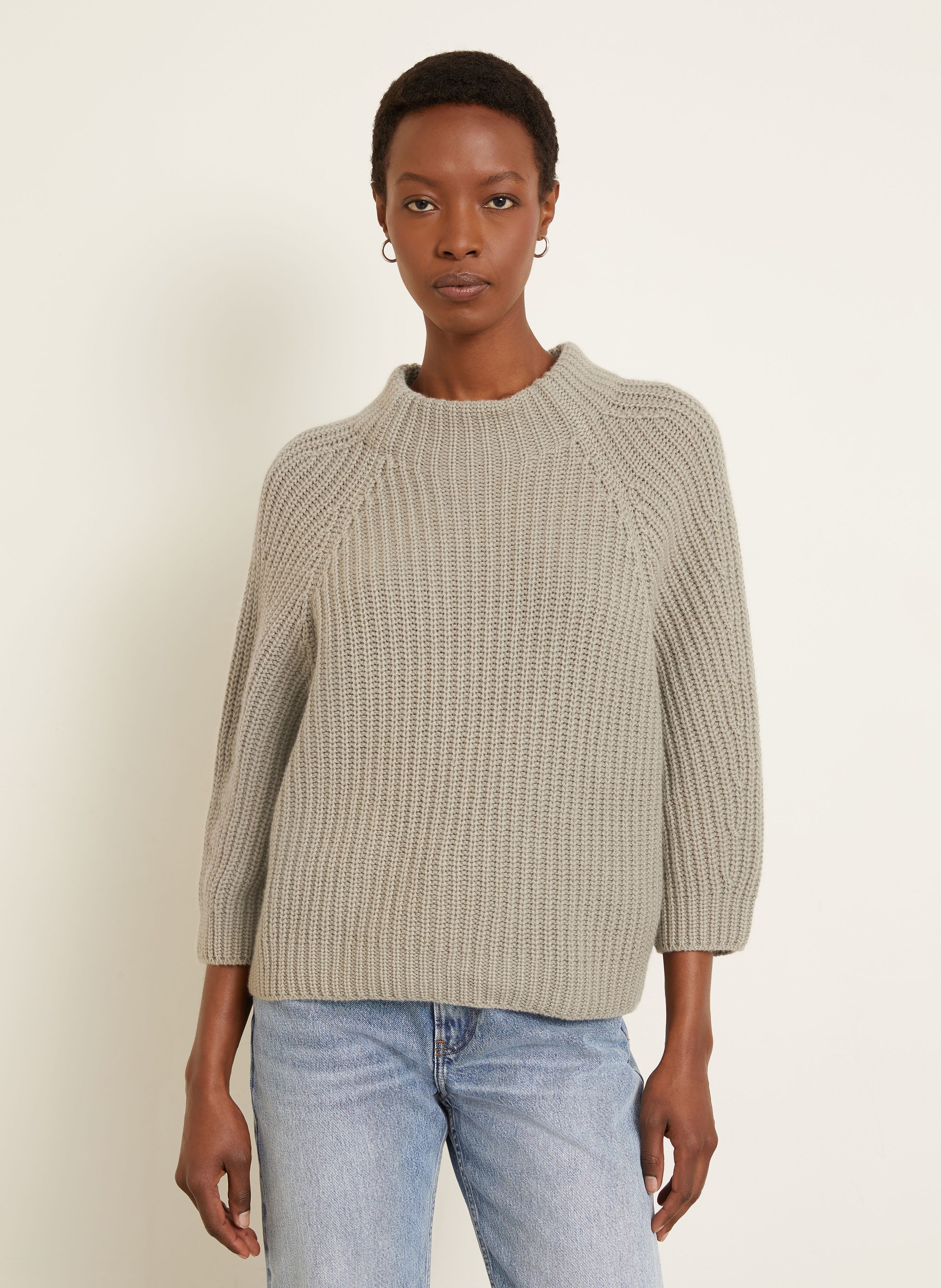 Thumbnail - Iris Von Arnim Cashmere-Pullover Fallou Mit 3/4-Arm beige