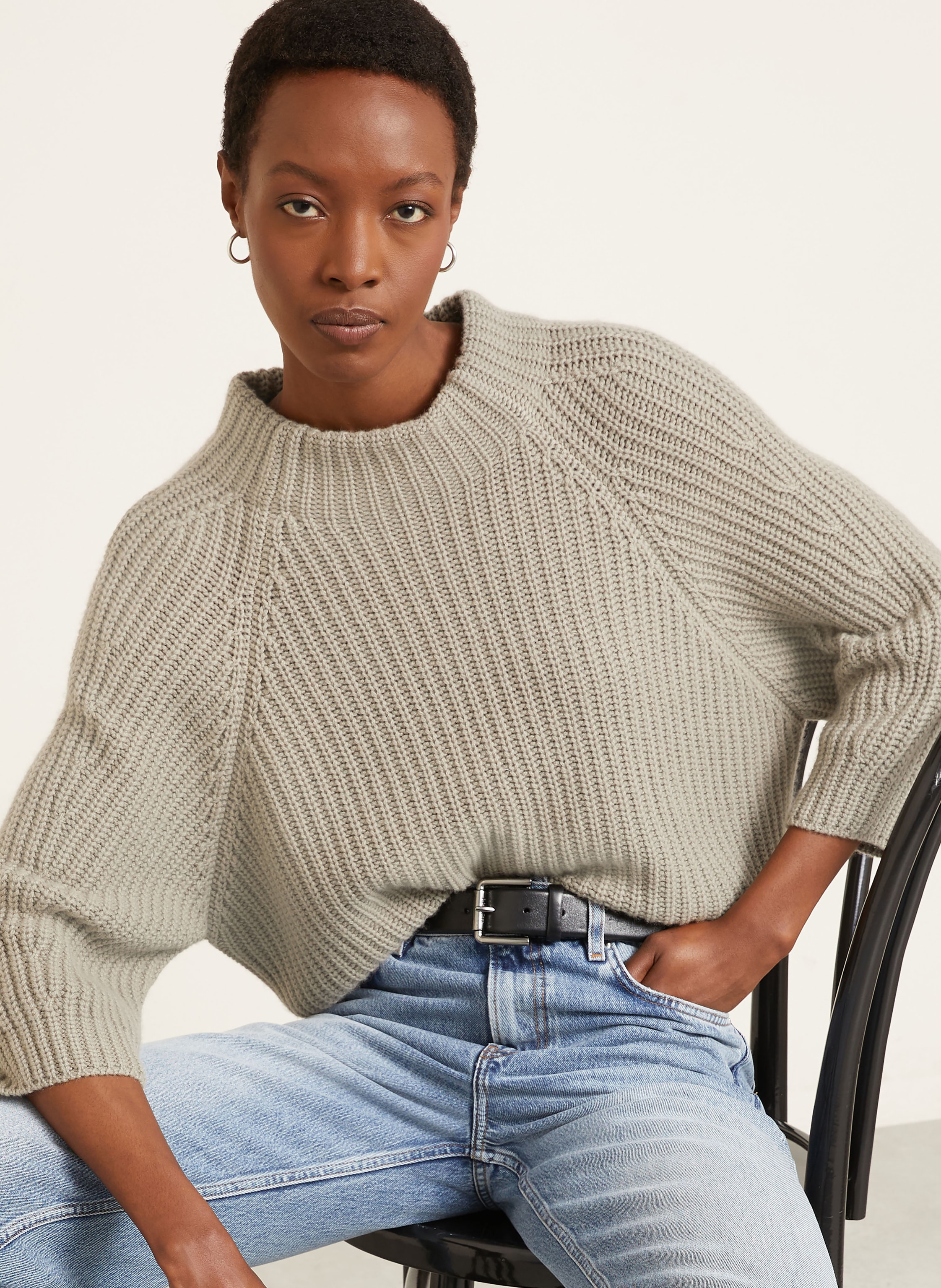 Thumbnail - Iris Von Arnim Cashmere-Pullover Fallou Mit 3/4-Arm beige
