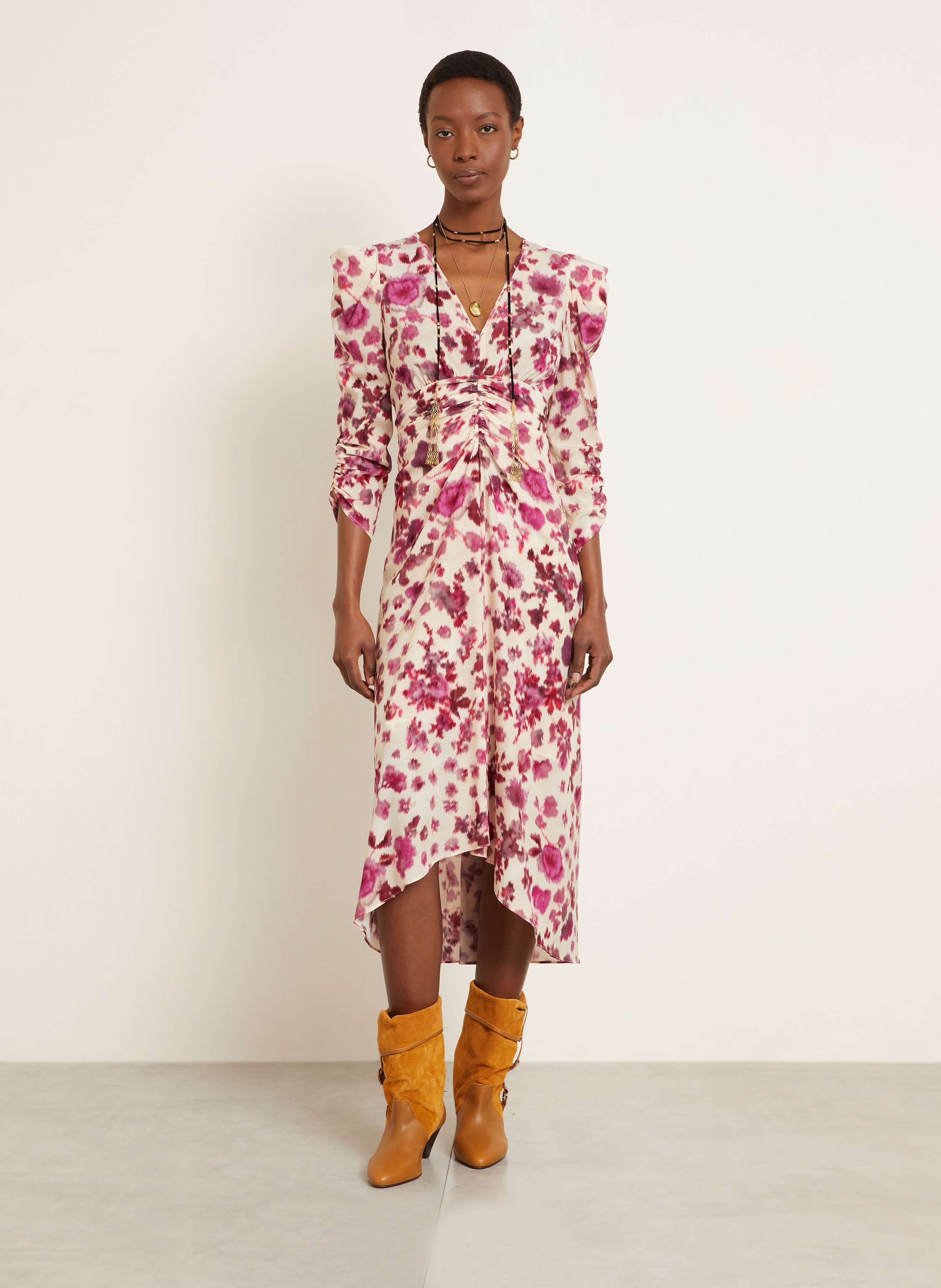 Thumbnail - Isabel Marant Cocktailkleid Albini Aus Seide Mit 3/4-Arm rosa