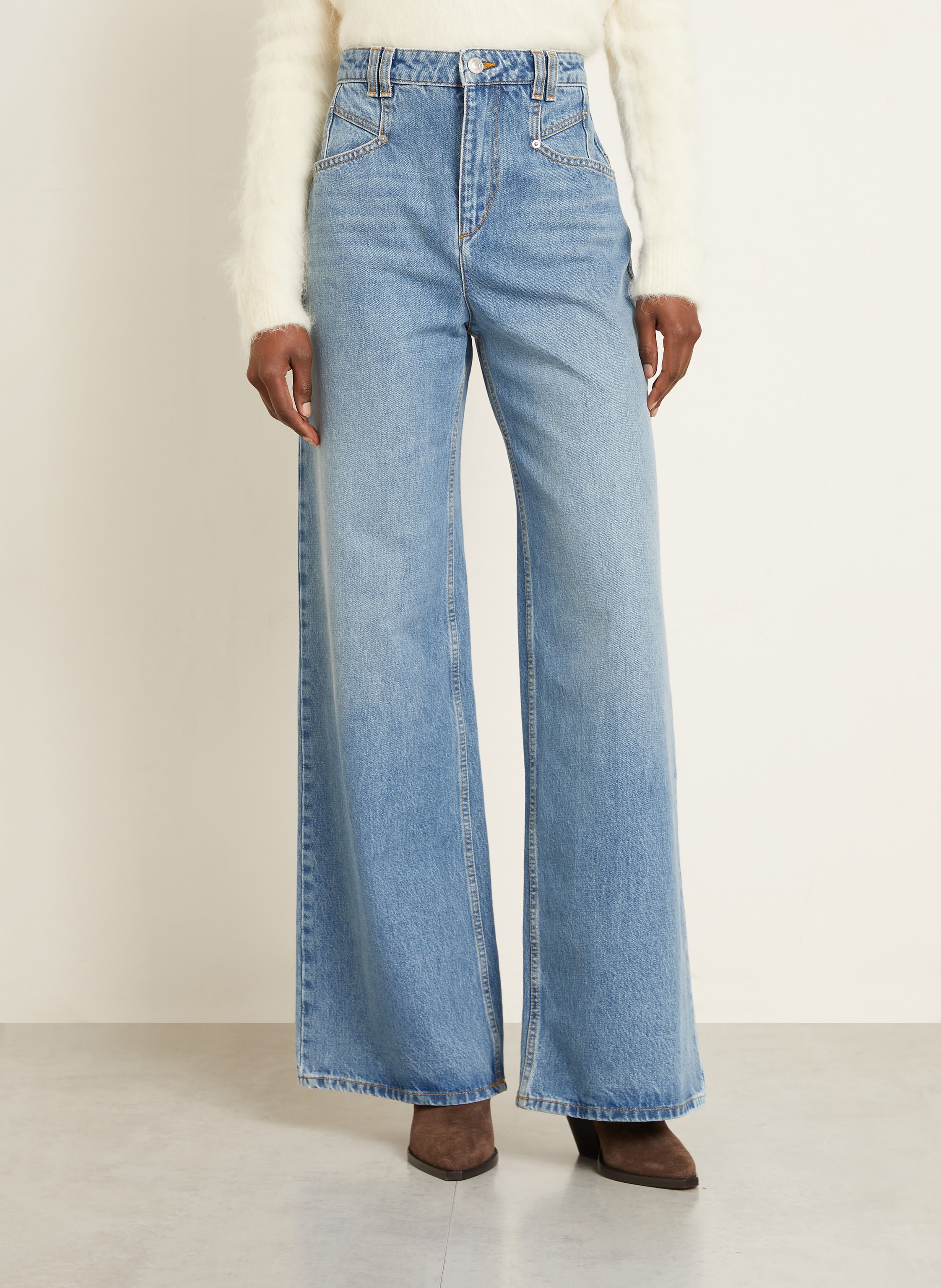 Thumbnail - Isabel Marant Wide Leg Jeans Lemony blau