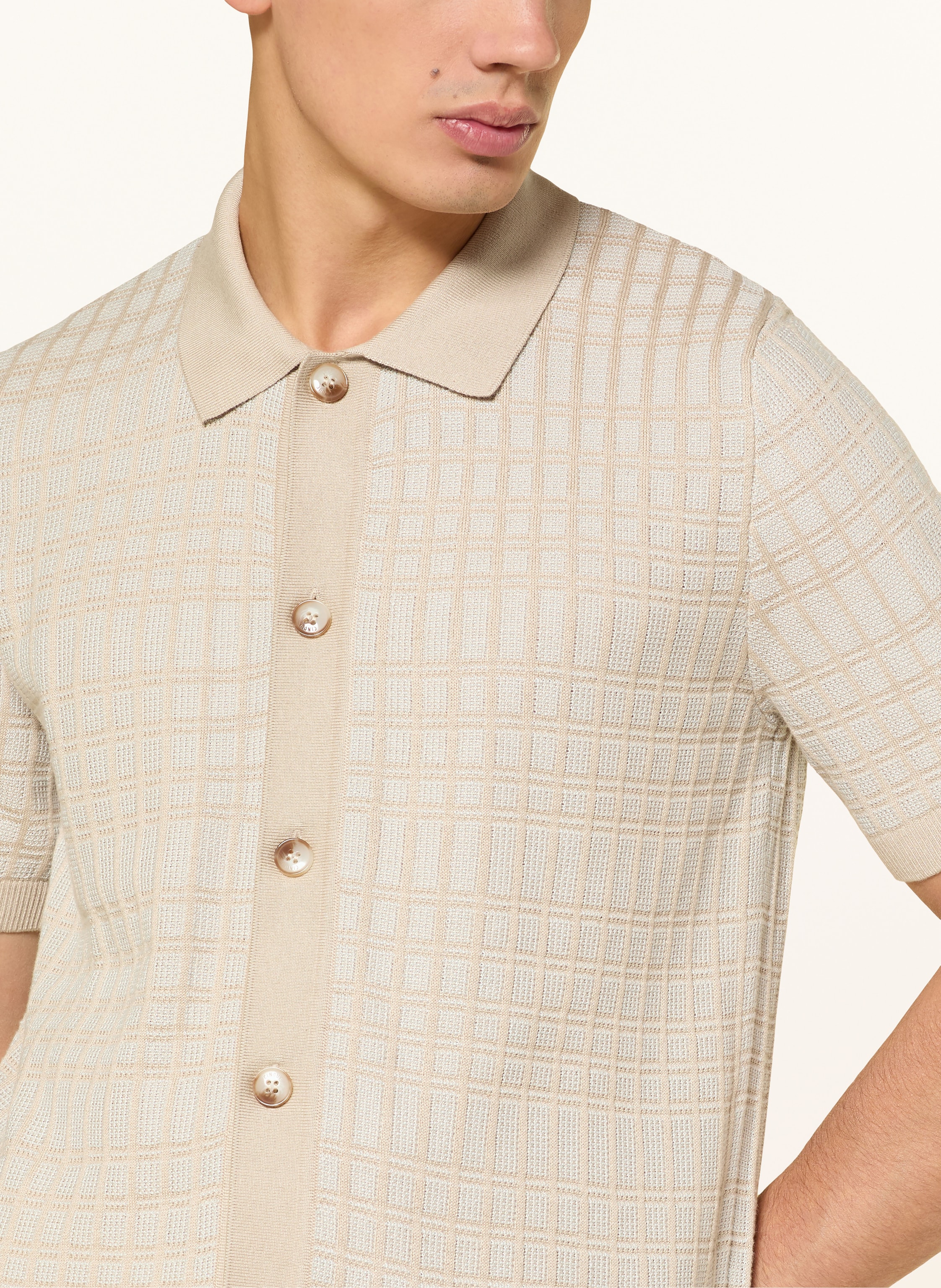 Thumbnail - Cinque Strickhemd Ciyaro Extra Slim Fit beige