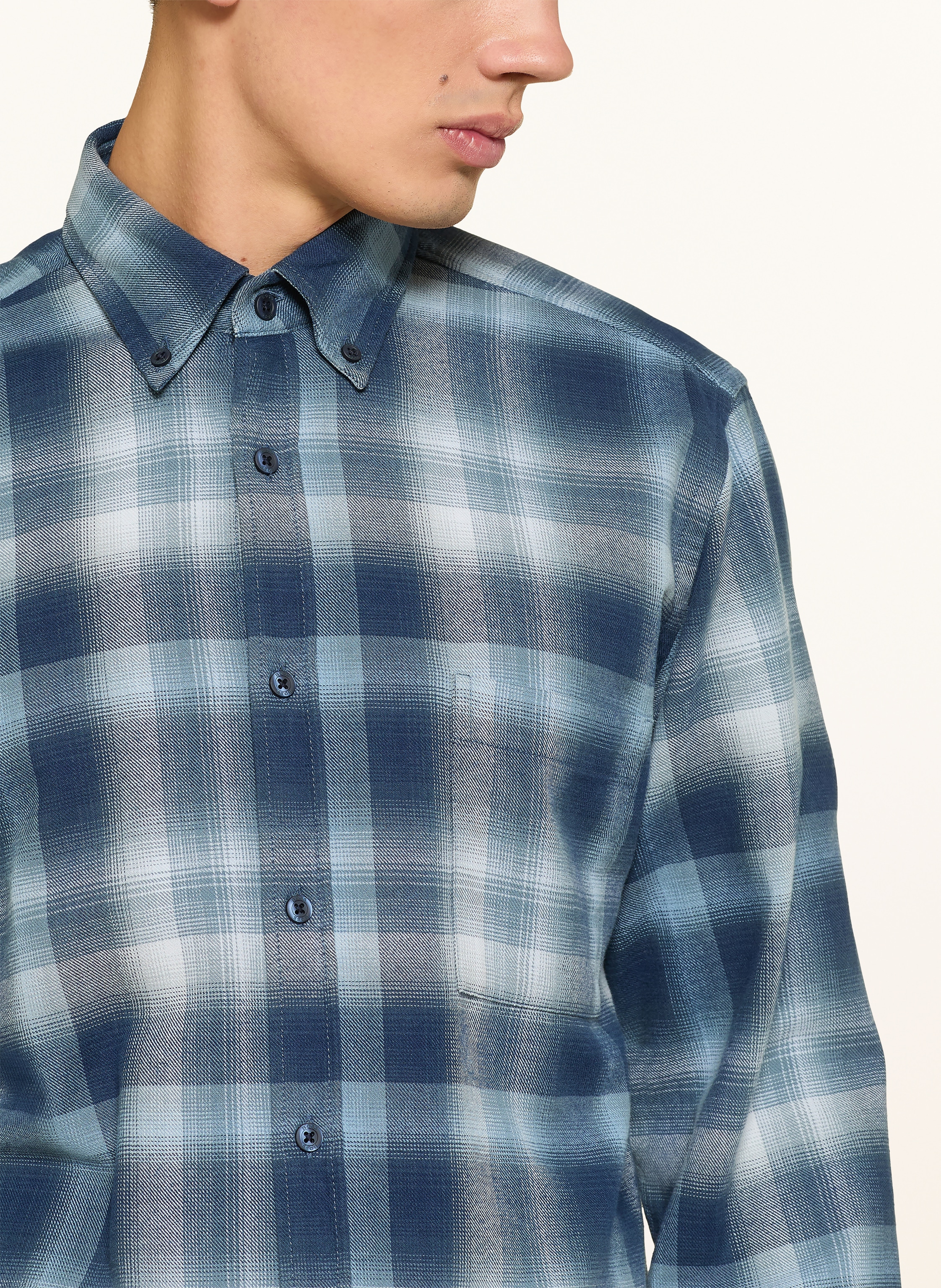 Thumbnail - Boss Flanellhemd Rickert Regular Fit blau