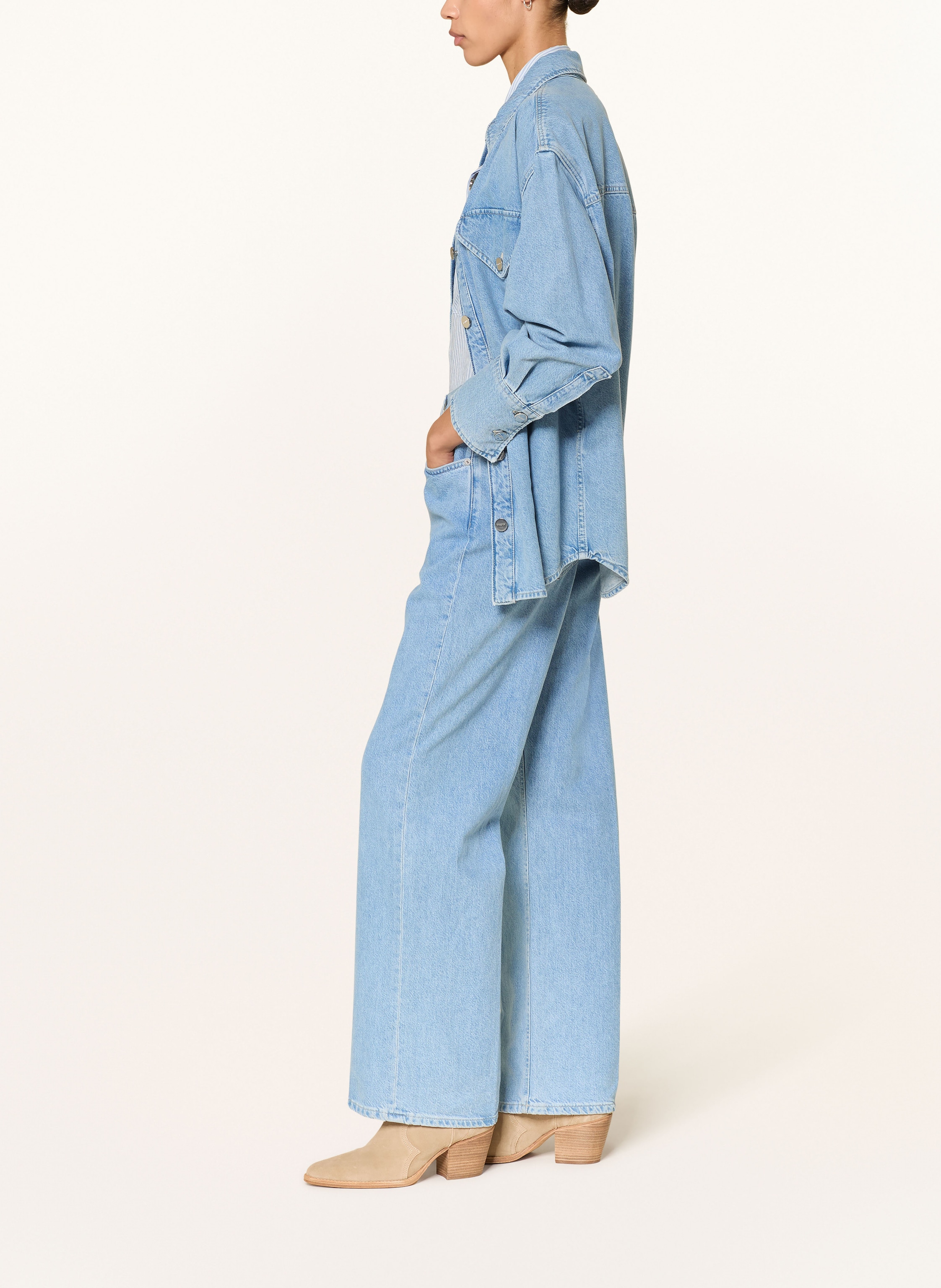 Thumbnail - Dondup Wide Leg Jeans Jacklyn blau