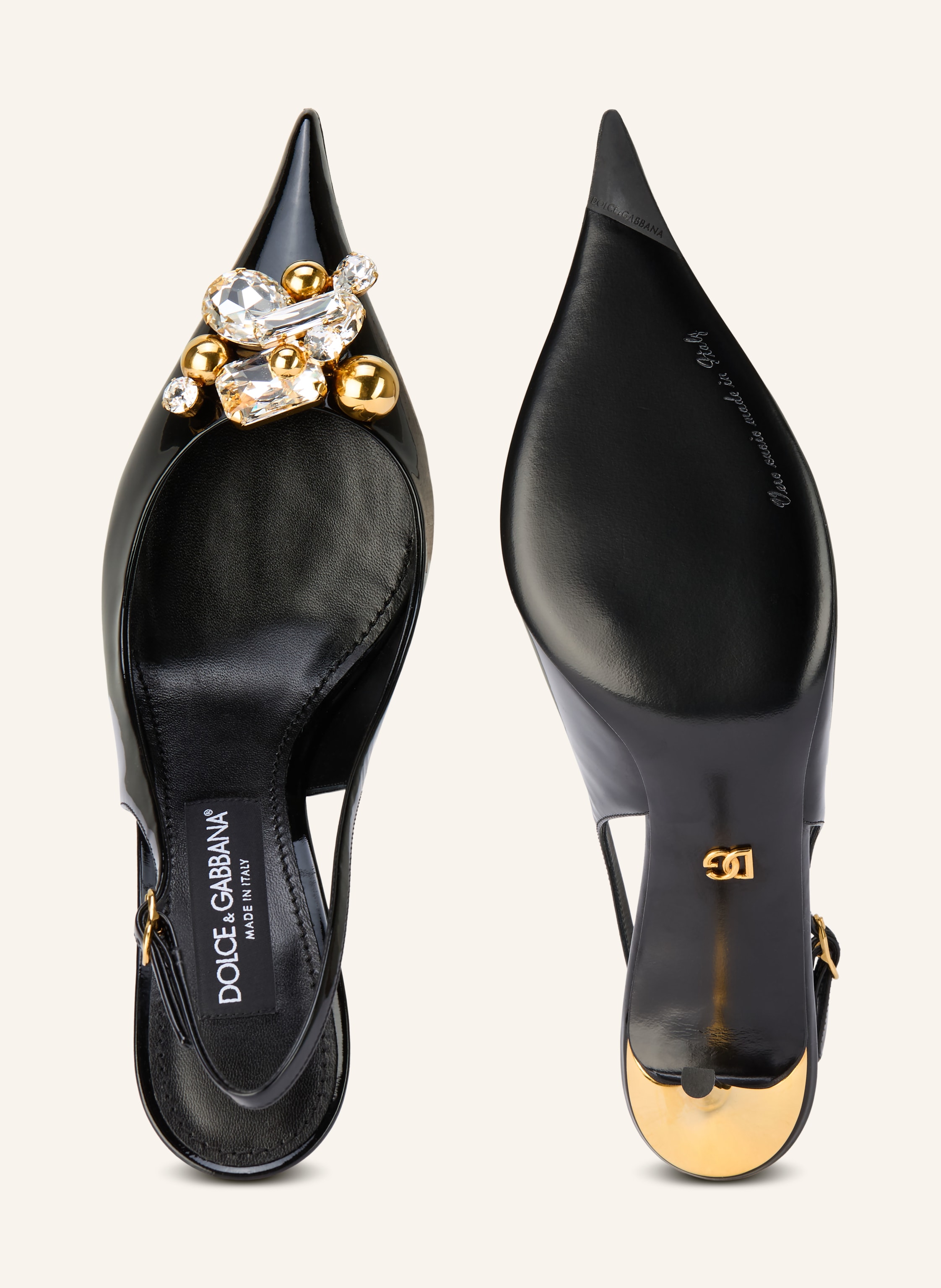 Thumbnail - Dolce & Gabbana Slingpumps Mit Schmucksteinen schwarz