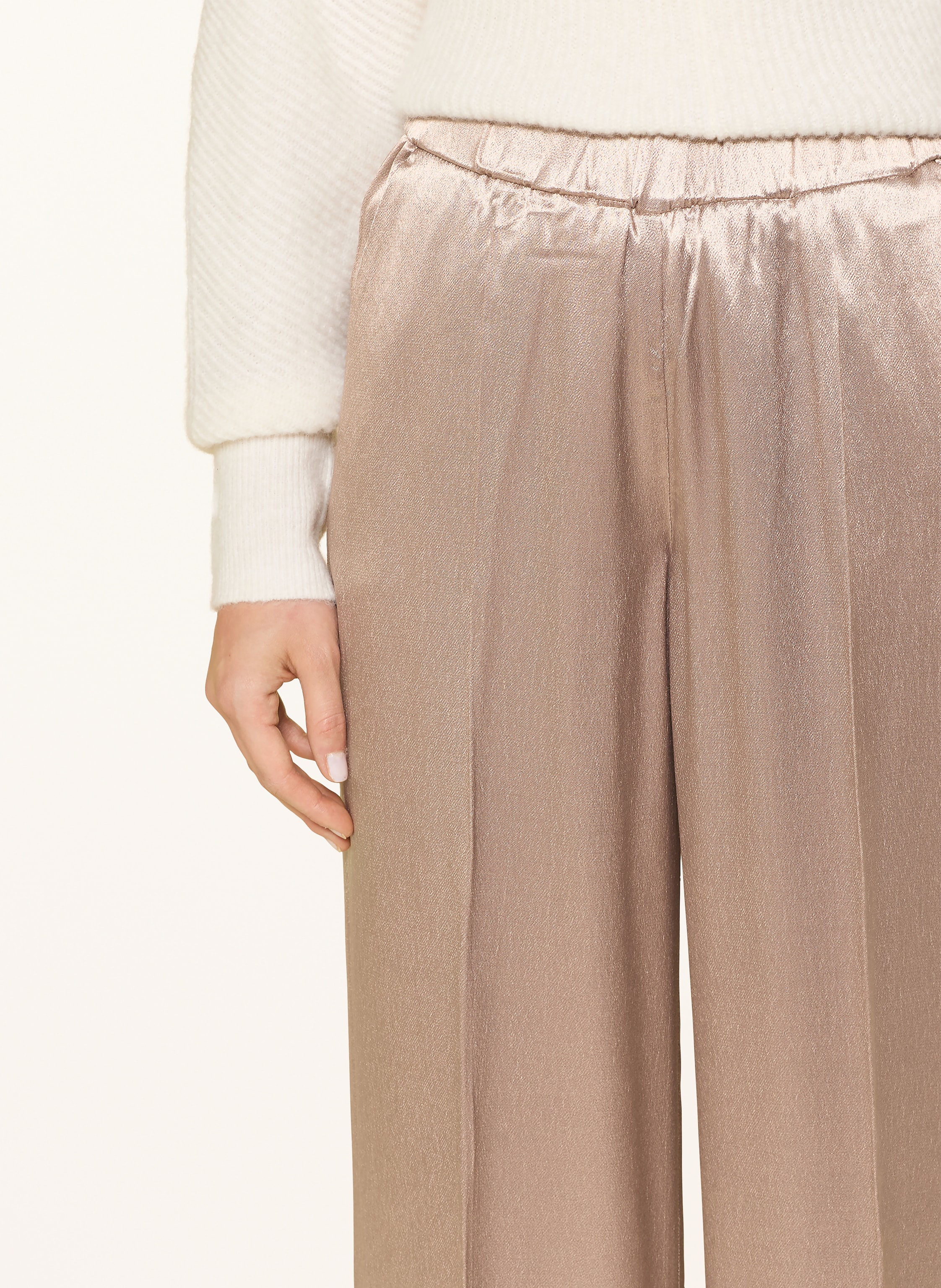 Thumbnail - Opus Pants Satinhose Mucia Shine beige