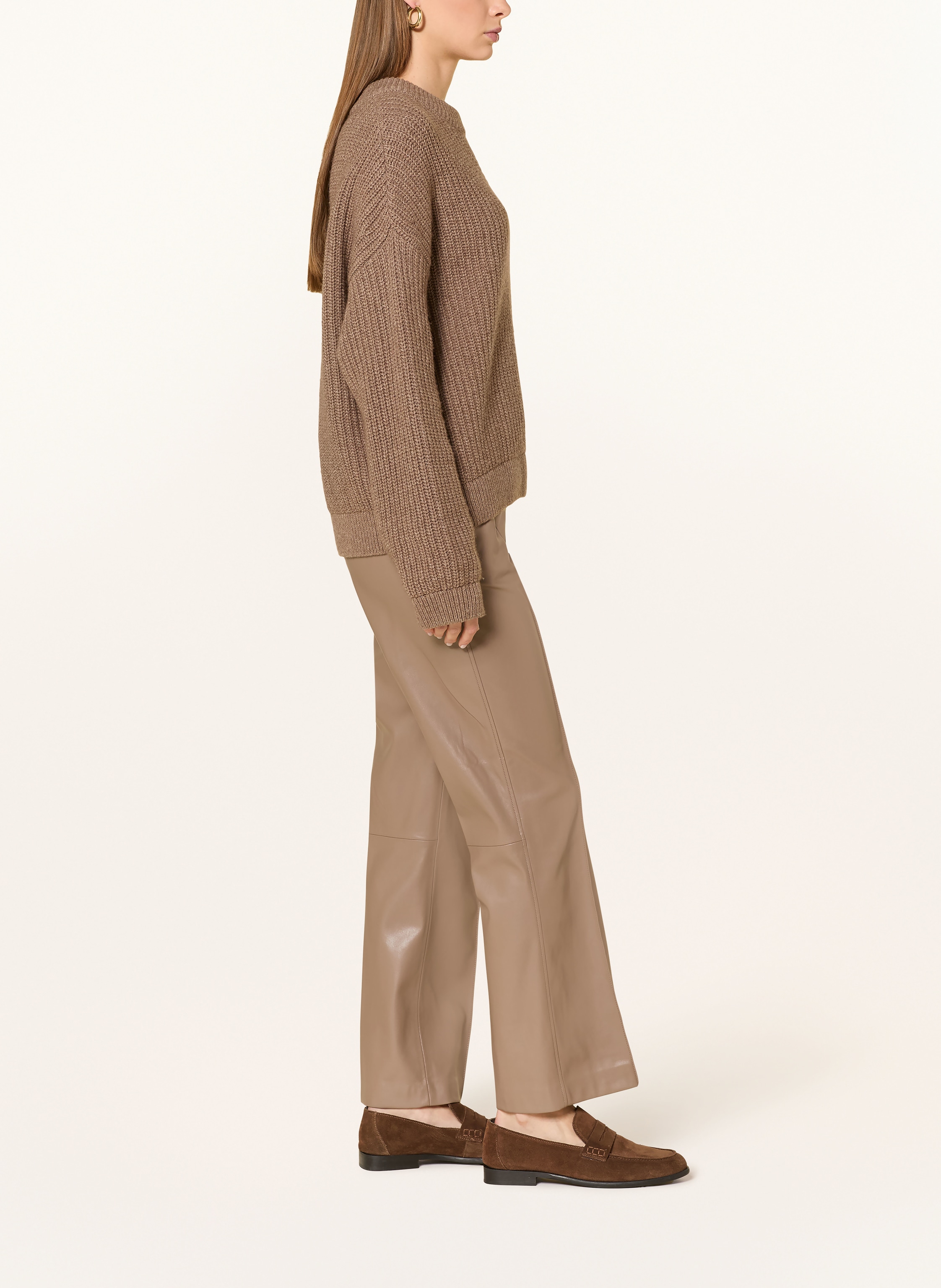 Thumbnail - Opus Pants Hose Luane In Lederoptik beige