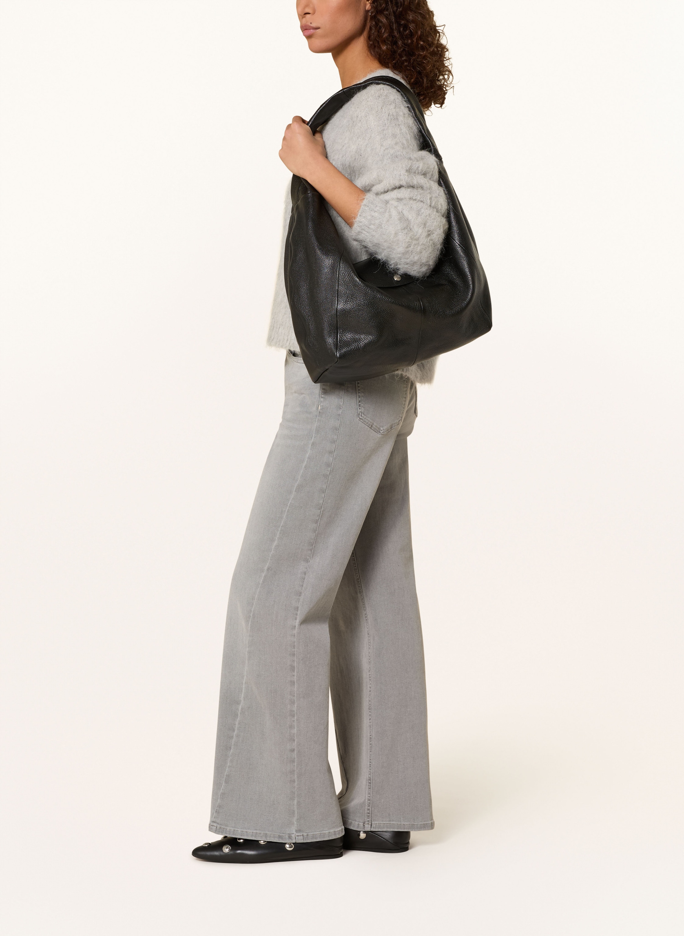 Thumbnail - Opus Pants Wide Leg Jeans Melly Coolest grau