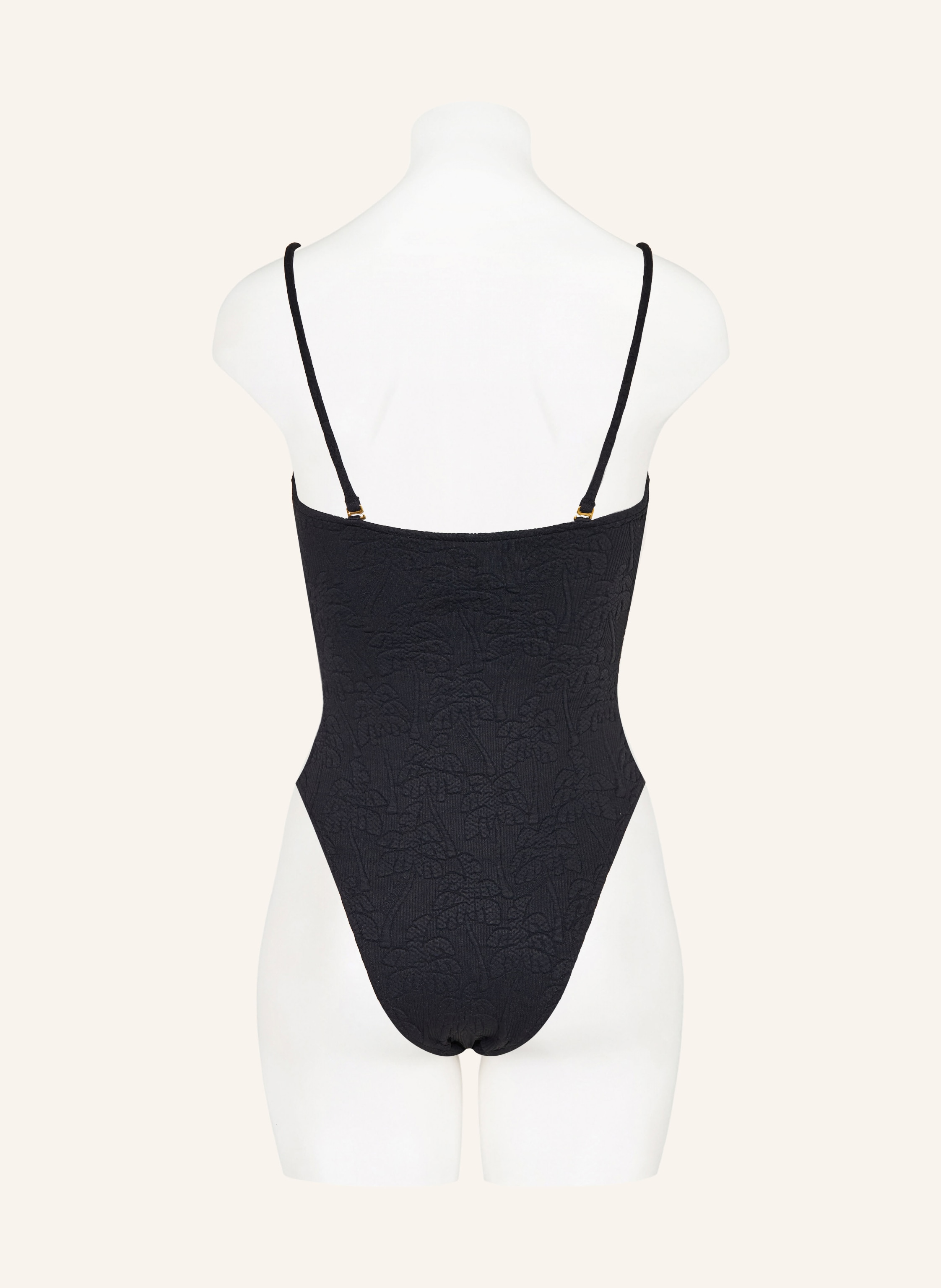 Thumbnail - Farm Rio Bandeau-Badeanzug Black Palm Trees schwarz